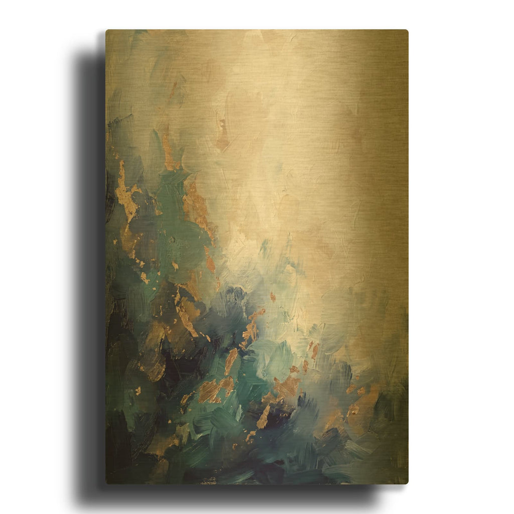 'Whispered Depths' By Veve Gold Metal Wall Art