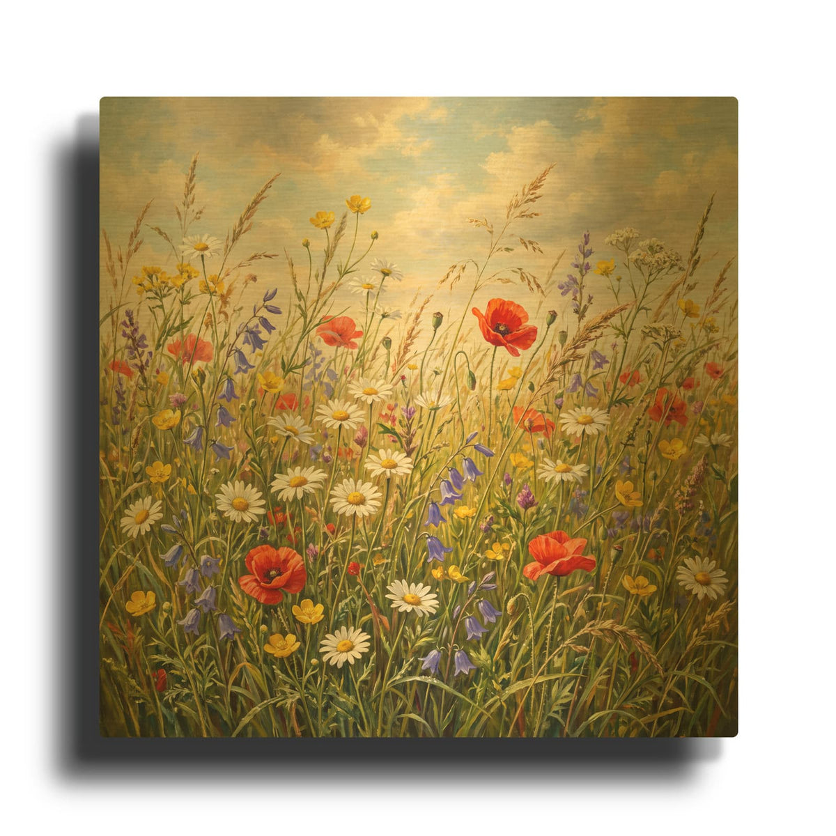 'Wild Meadow Waltz' By Veve Gold Metal Wall Art