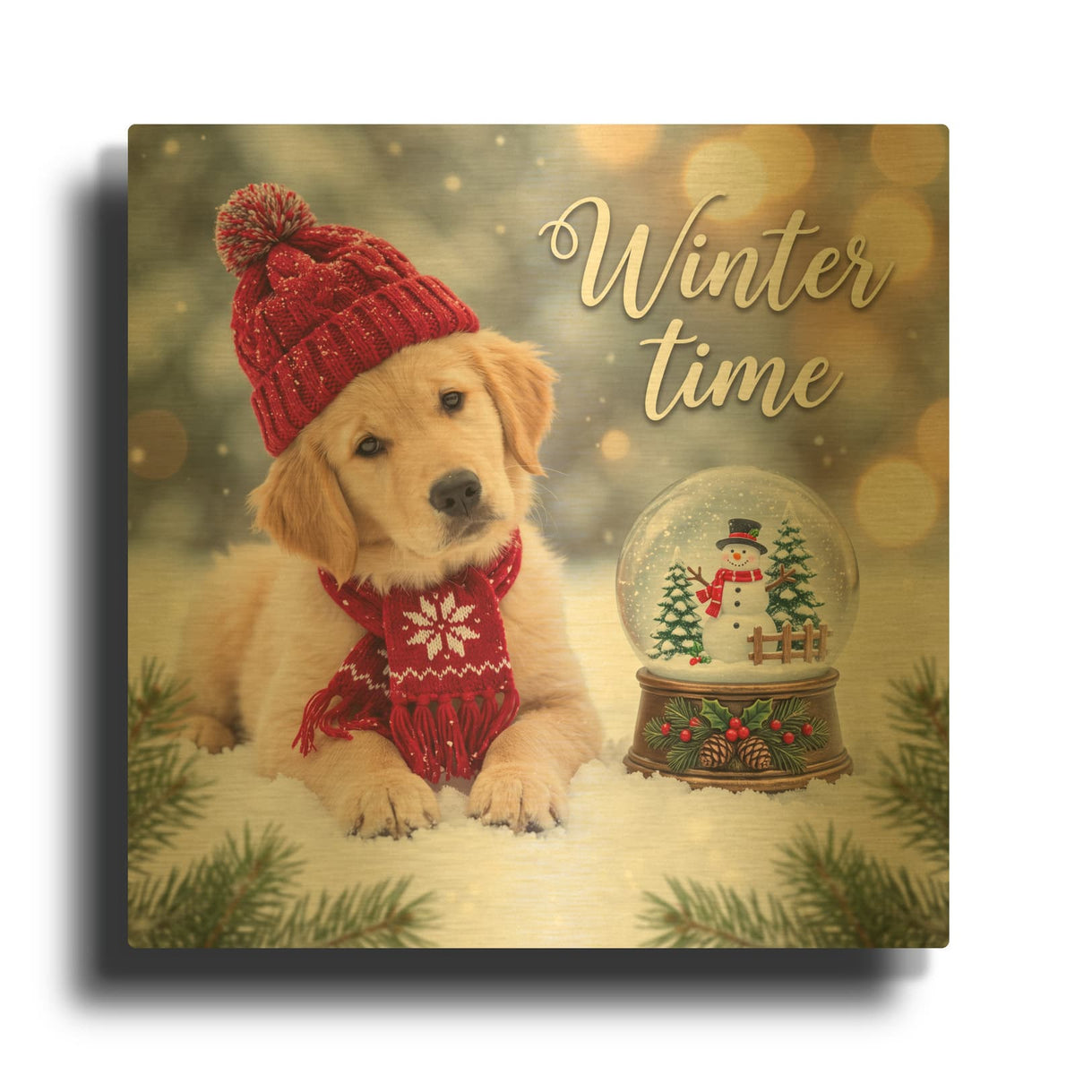 'Winter Time' By Veve Gold Metal Wall Art