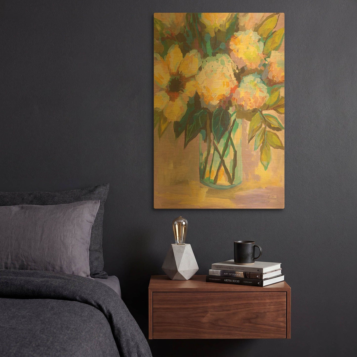 'Lavender' By Jeanette Vertentes Gold Metal Wall Art