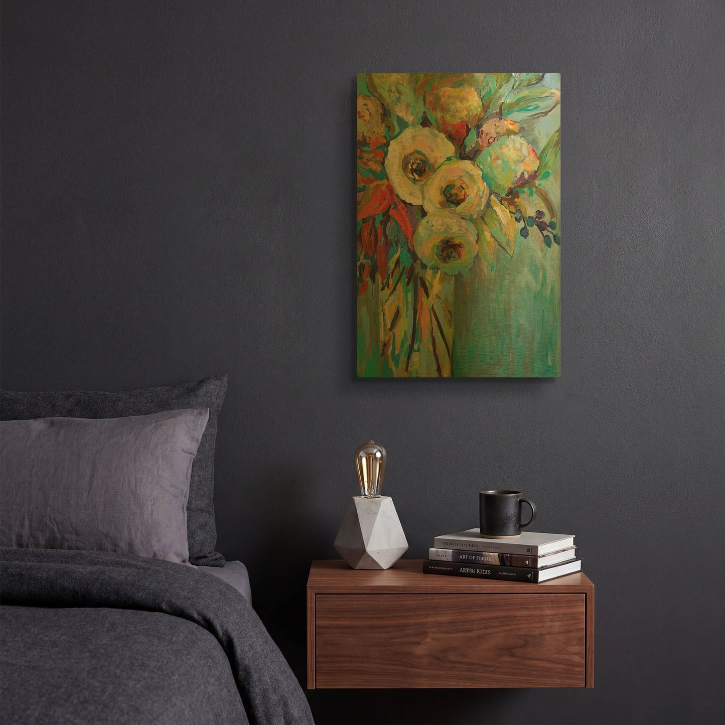 'Mod Floral' By Jeanette Vertentes Gold Metal Wall Art