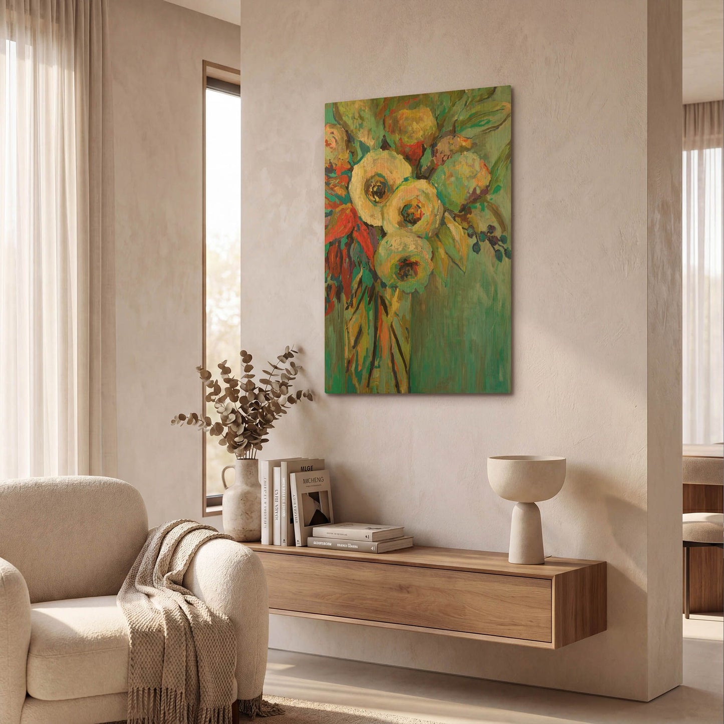 'Mod Floral' By Jeanette Vertentes Gold Metal Wall Art
