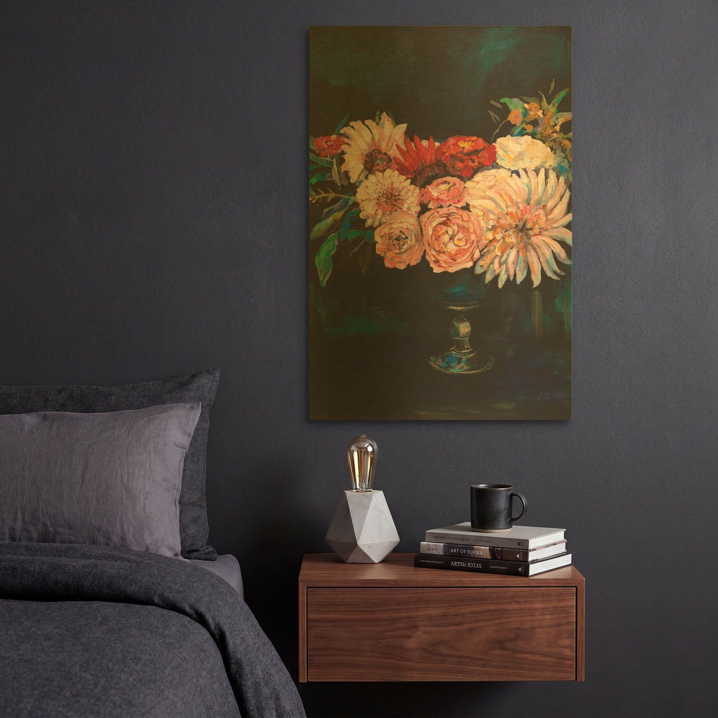'Newport Bouquet' By Jeanette Vertentes Gold Metal Wall Art