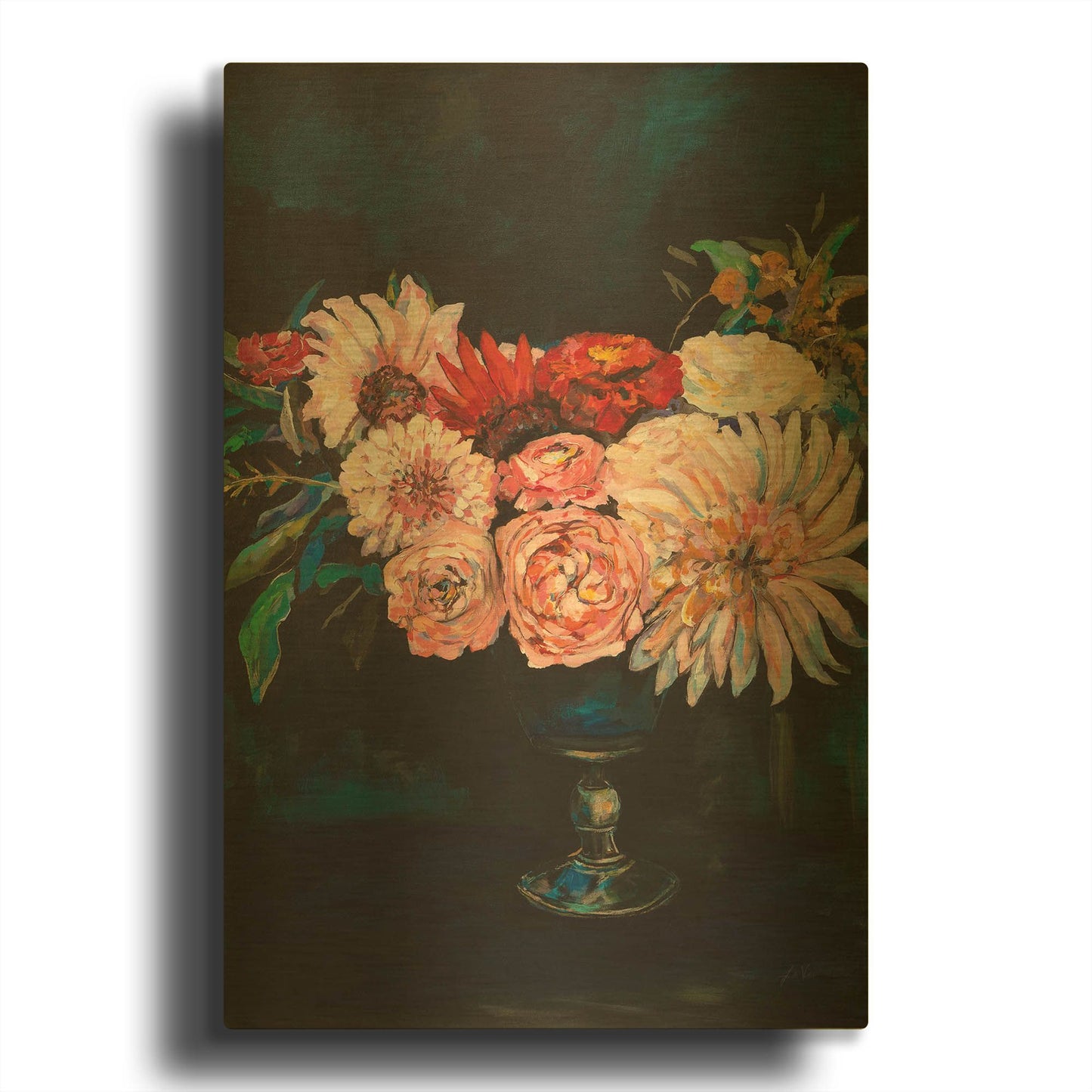 'Newport Bouquet' By Jeanette Vertentes Gold Metal Wall Art