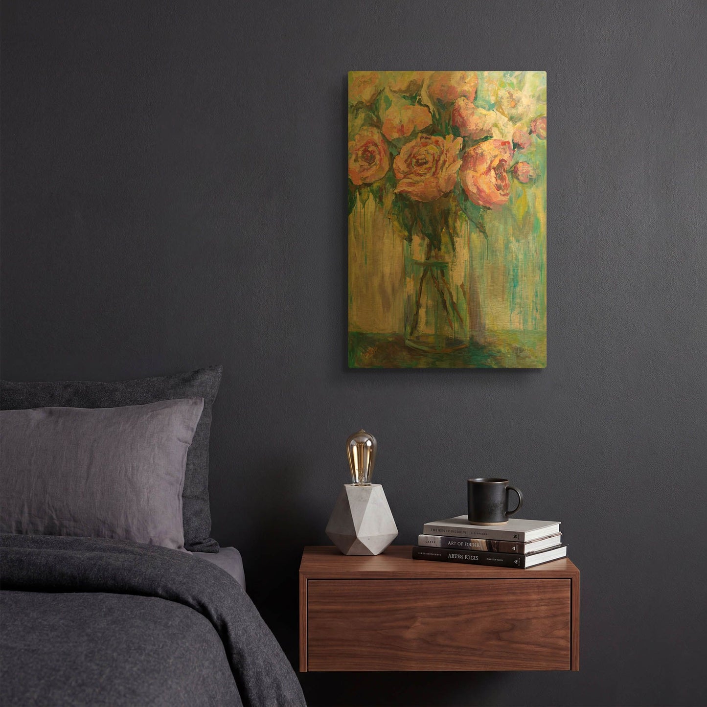 'Peony Play' By Jeanette Vertentes Gold Metal Wall Art