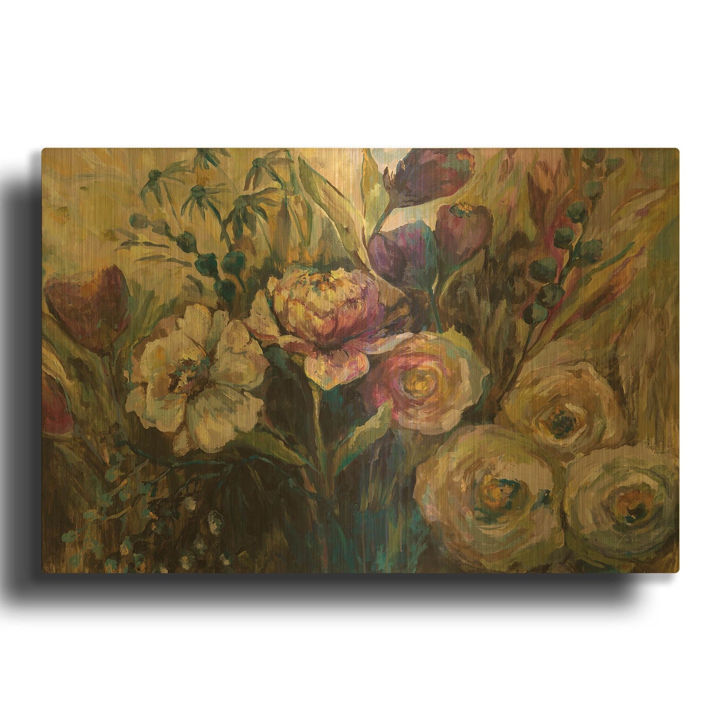 'Summer Garden' By Jeanette Vertentes Gold Metal Wall Art