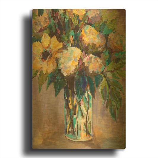 'Summmer Floral' By Jeanette Vertentes Gold Metal Wall Art