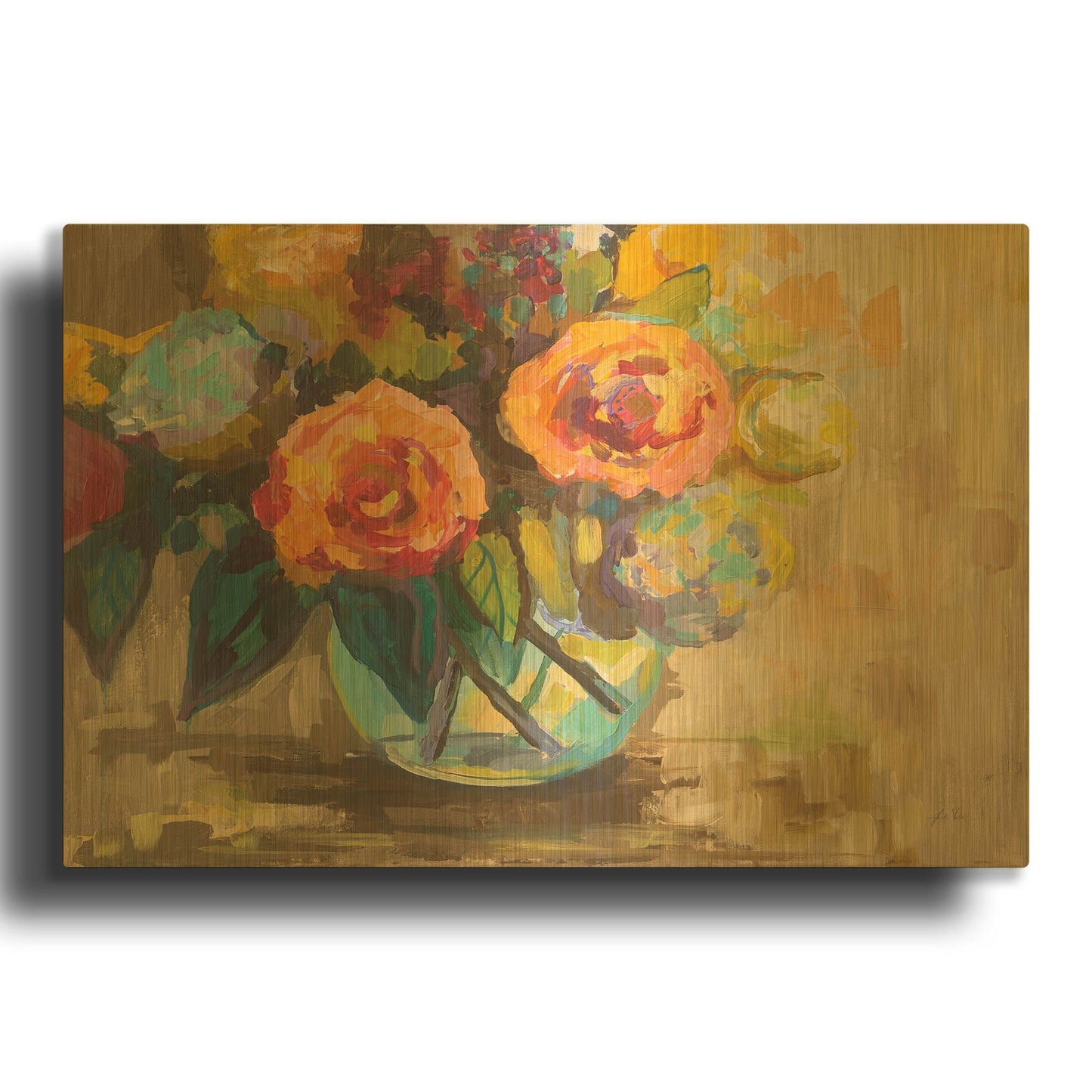 'The Couple' By Jeanette Vertentes Gold Metal Wall Art