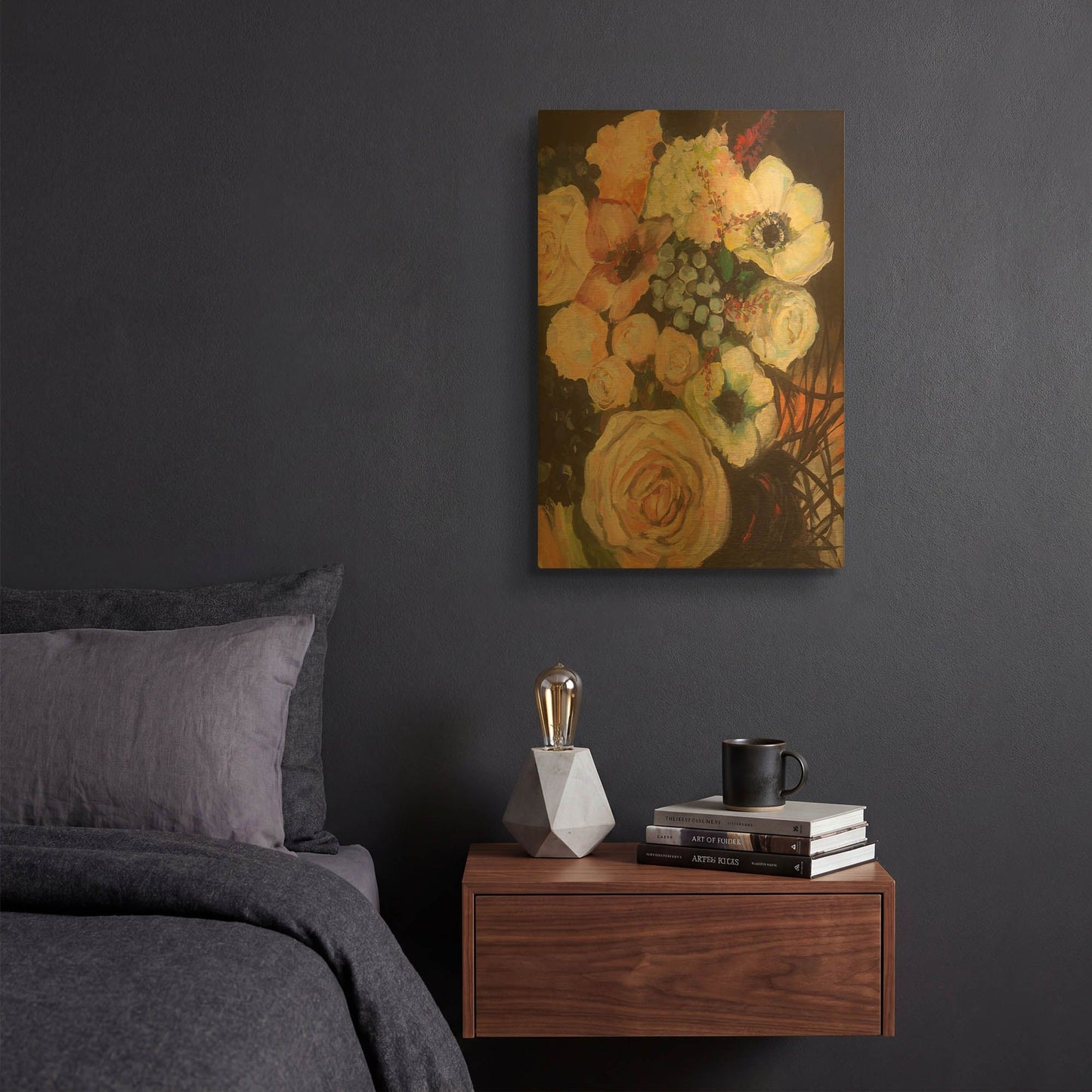 'Wedding Bouquet' By Jeanette Vertentes Gold Metal Wall Art
