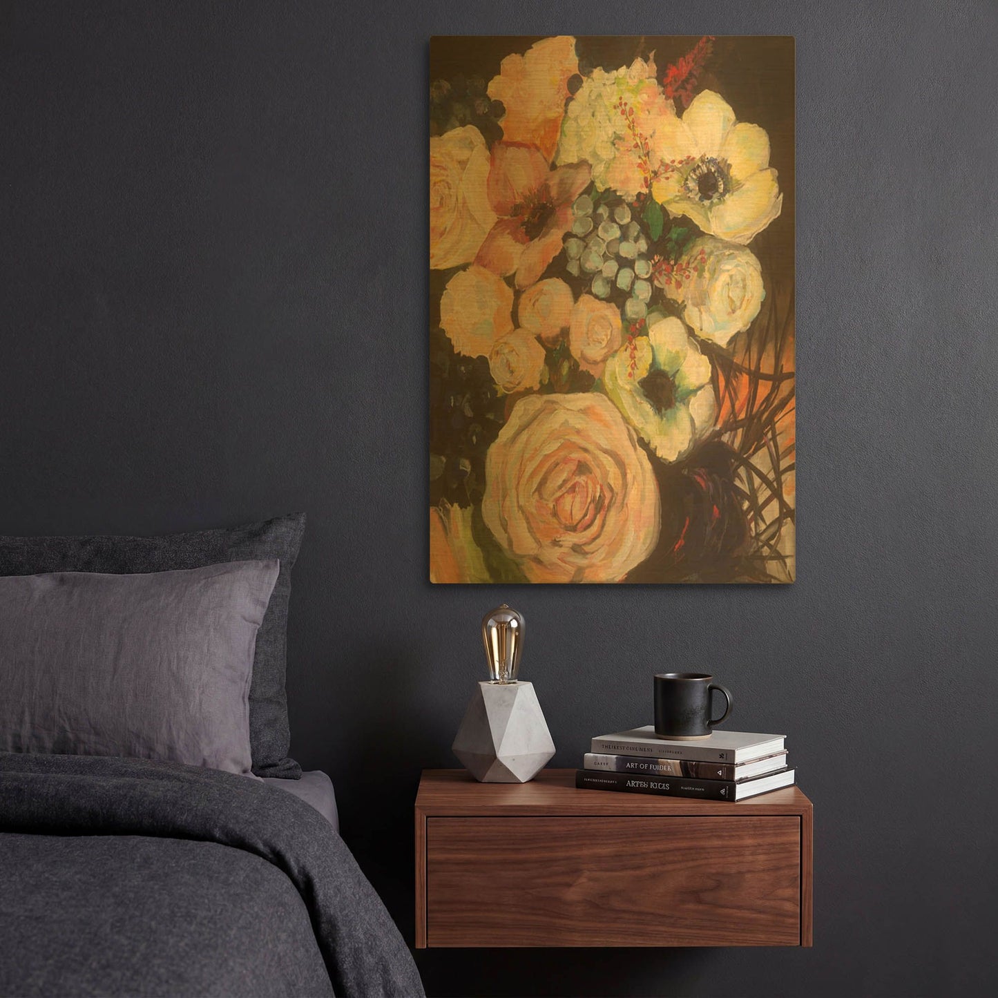 'Wedding Bouquet' By Jeanette Vertentes Gold Metal Wall Art