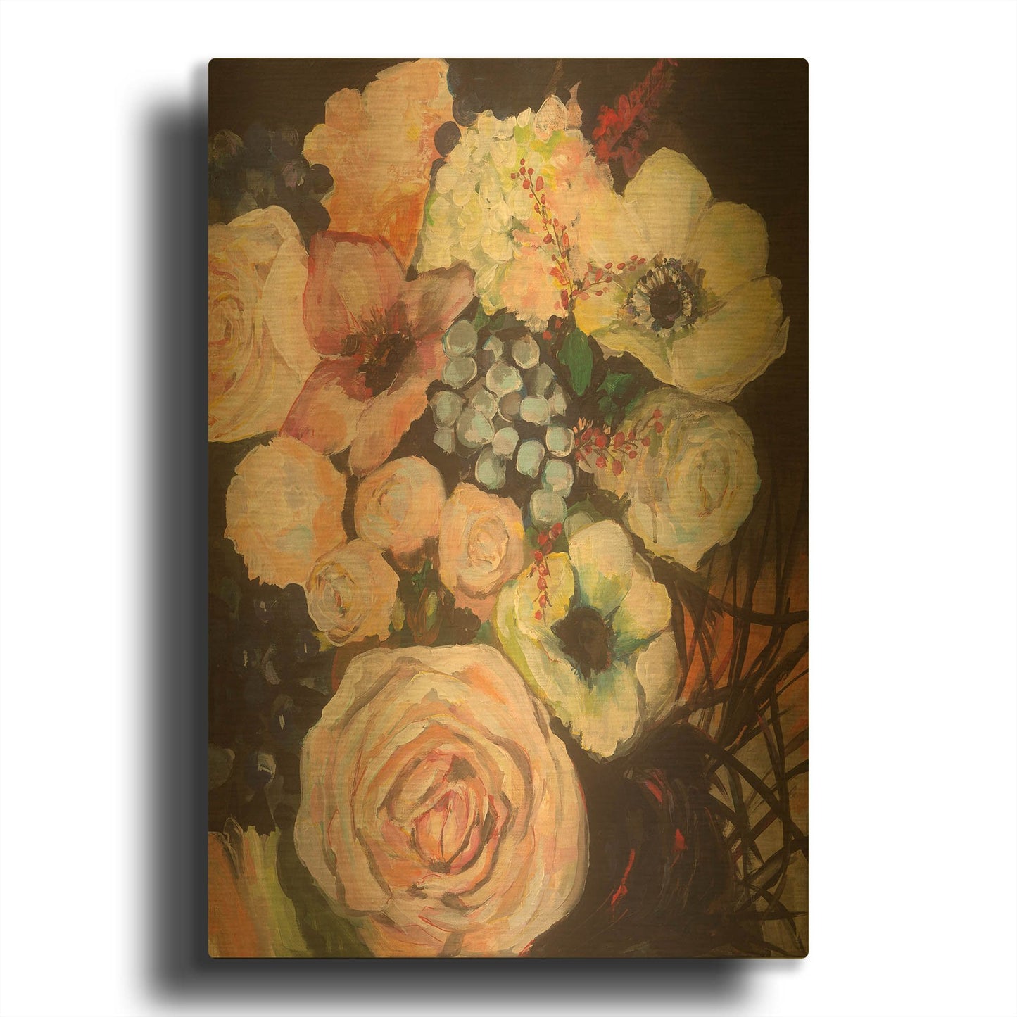 'Wedding Bouquet' By Jeanette Vertentes Gold Metal Wall Art