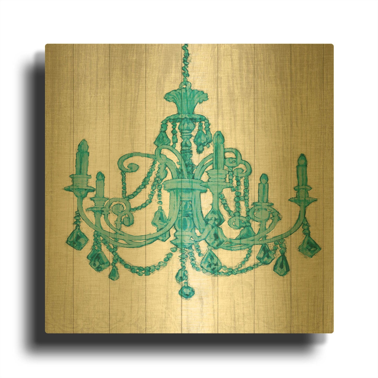 'Luxurious Lights III Turquoise' By James Wiens Gold Metal Wall Art