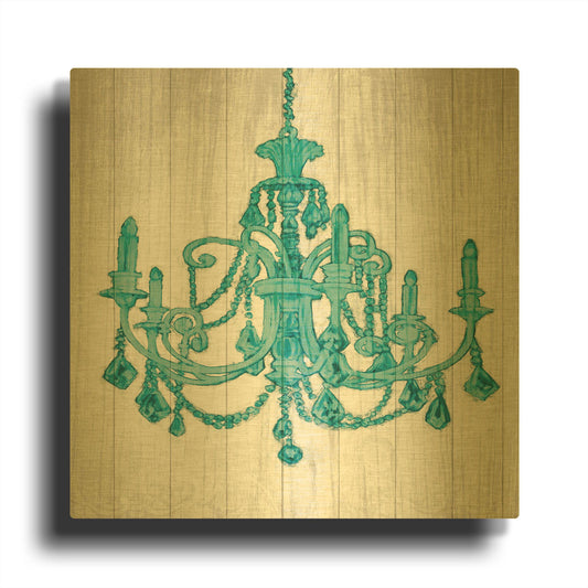 'Luxurious Lights III Turquoise' By James Wiens Gold Metal Wall Art
