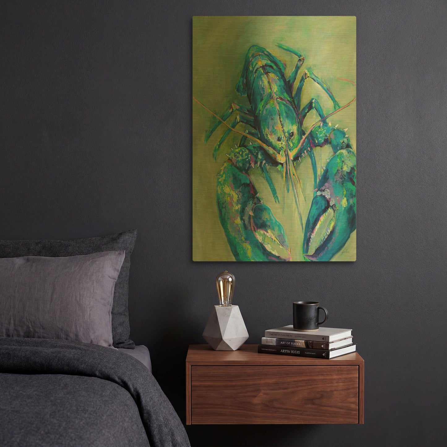 'Blue' By Jeanette Vertentes Gold Metal Wall Art