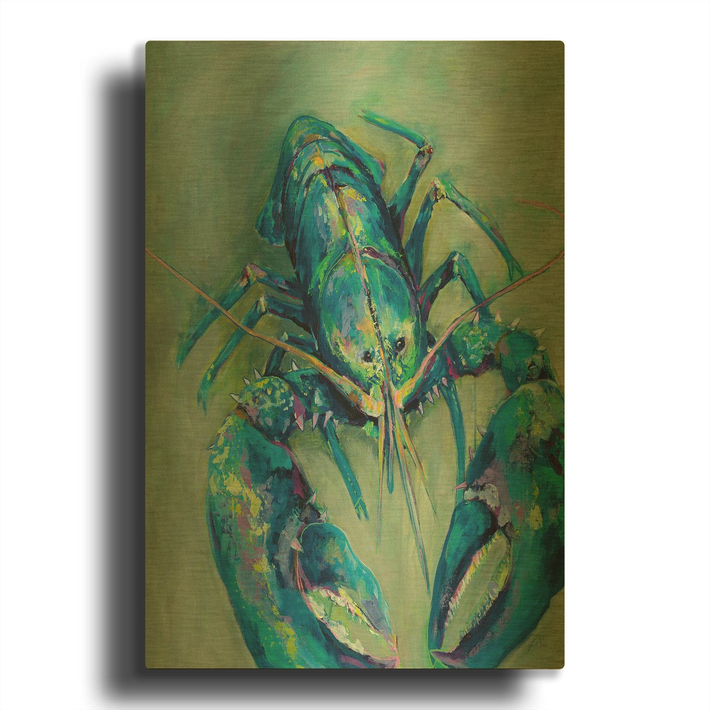 'Blue' By Jeanette Vertentes Gold Metal Wall Art