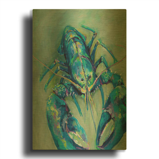 'Blue' By Jeanette Vertentes Gold Metal Wall Art