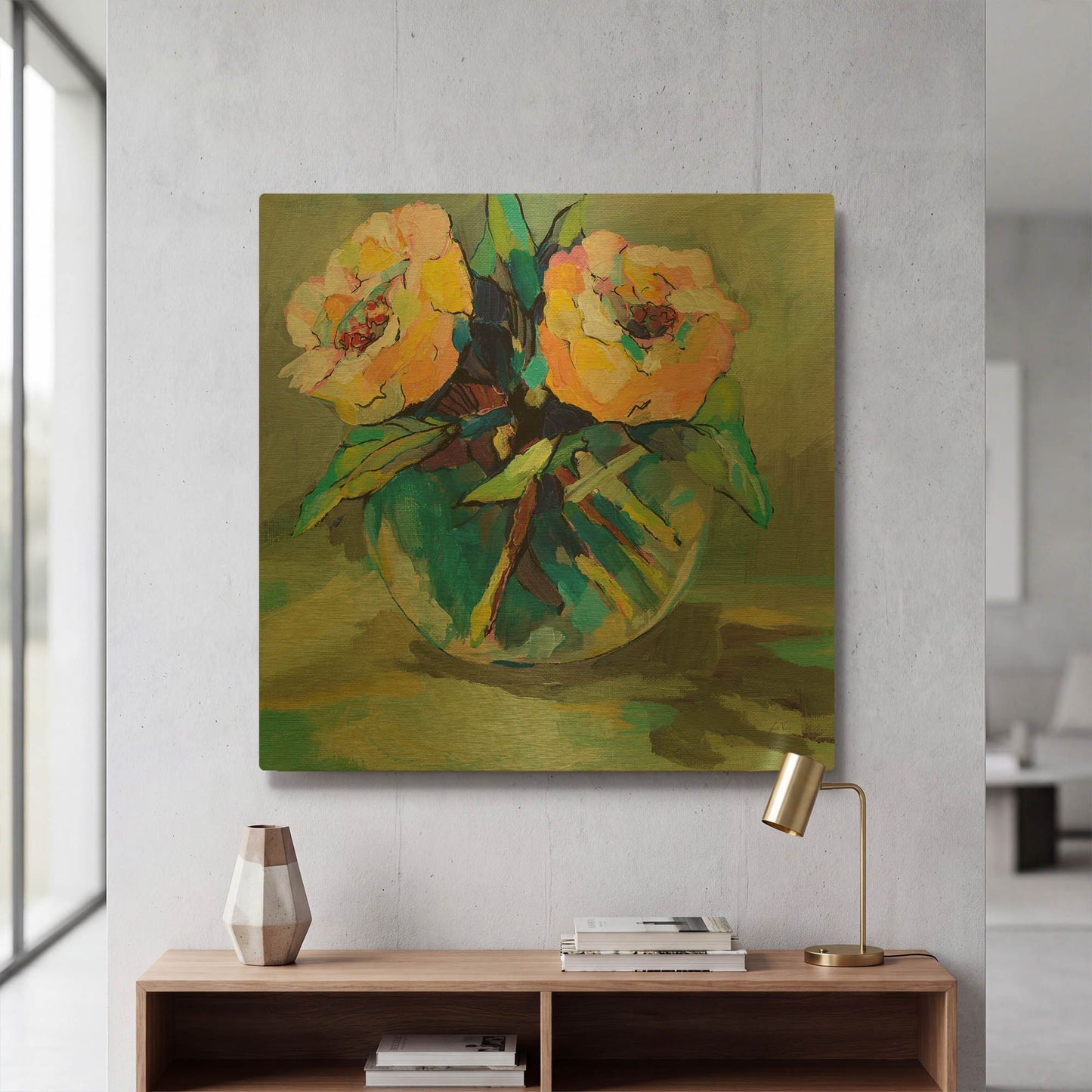 'Twins' By Jeanette Vertentes Gold Metal Wall Art