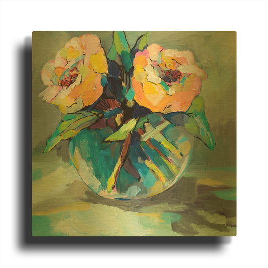 'Twins' By Jeanette Vertentes Gold Metal Wall Art