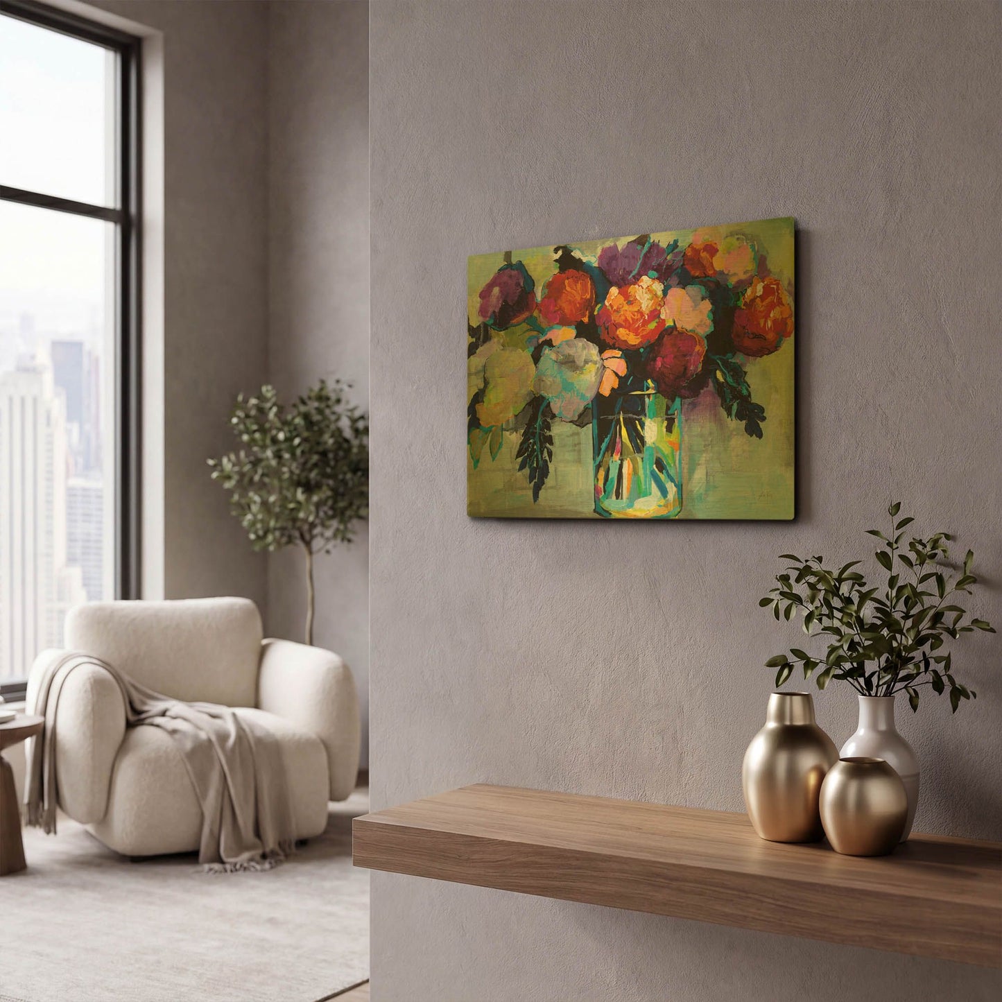 'A Colorful Life' By Jeanette Vertentes Gold Metal Wall Art