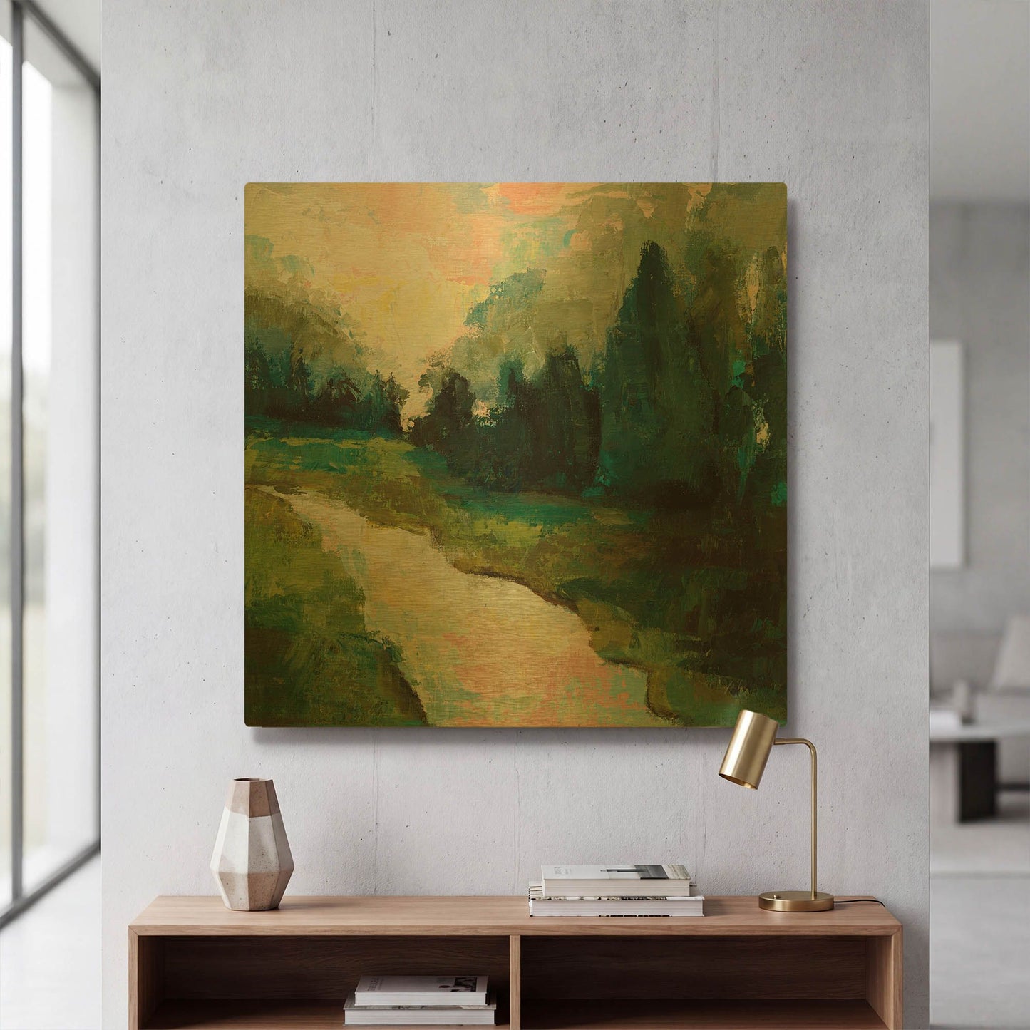 'River Walk' By Jeanette Vertentes Gold Metal Wall Art