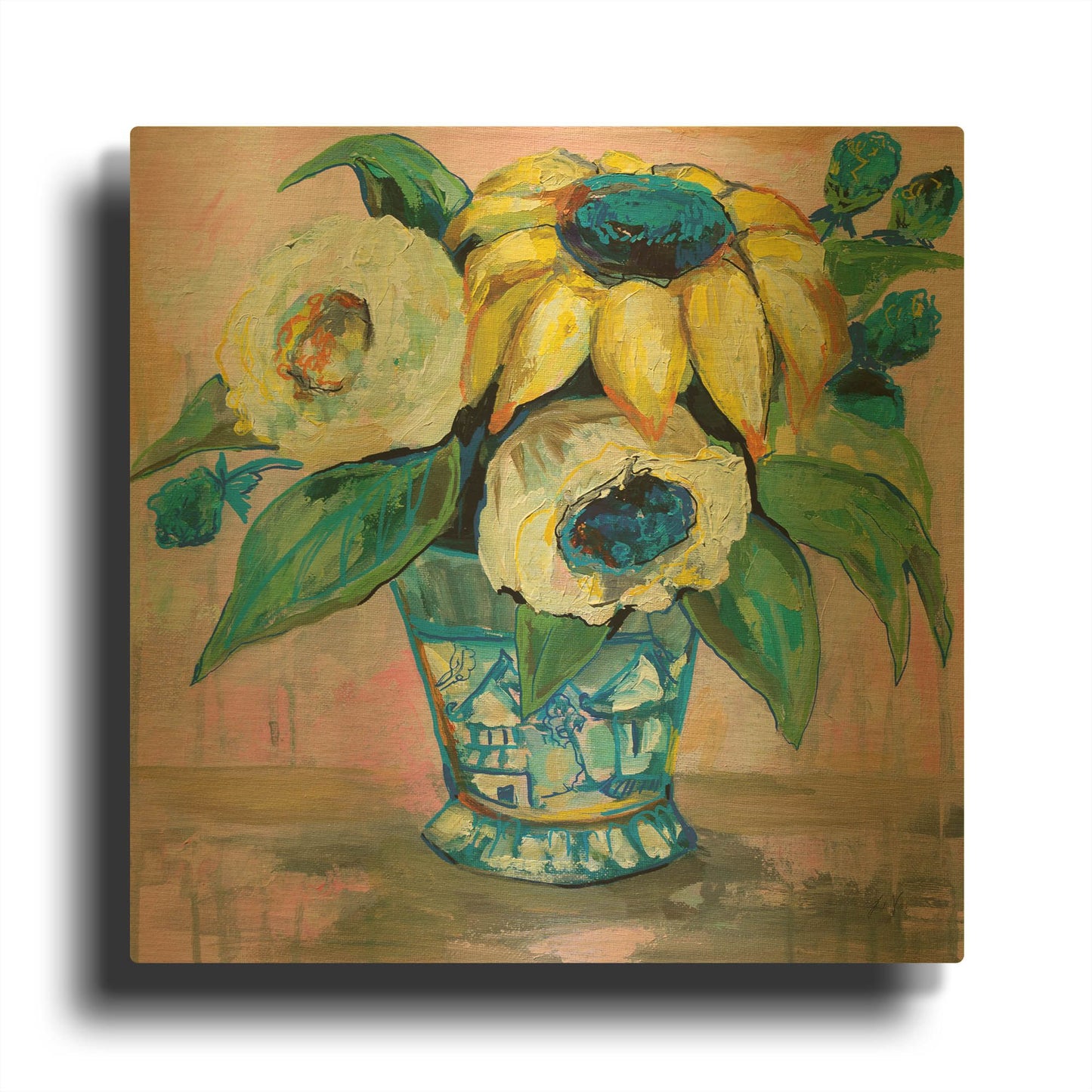 'Ginger Jar II' By Jeanette Vertentes Gold Metal Wall Art