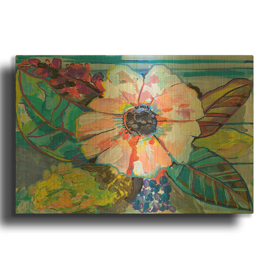 'Island Flowers' By Jeanette Vertentes Gold Metal Wall Art