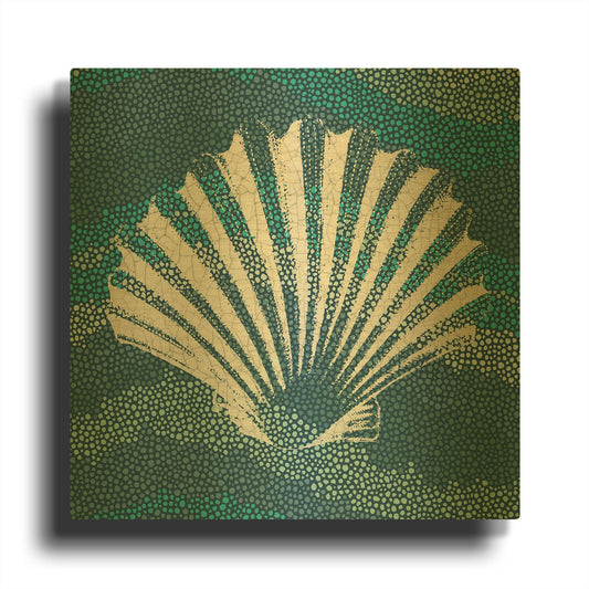 'Shell Whisper' By Wild Apple Portfolio Gold Metal Wall Art