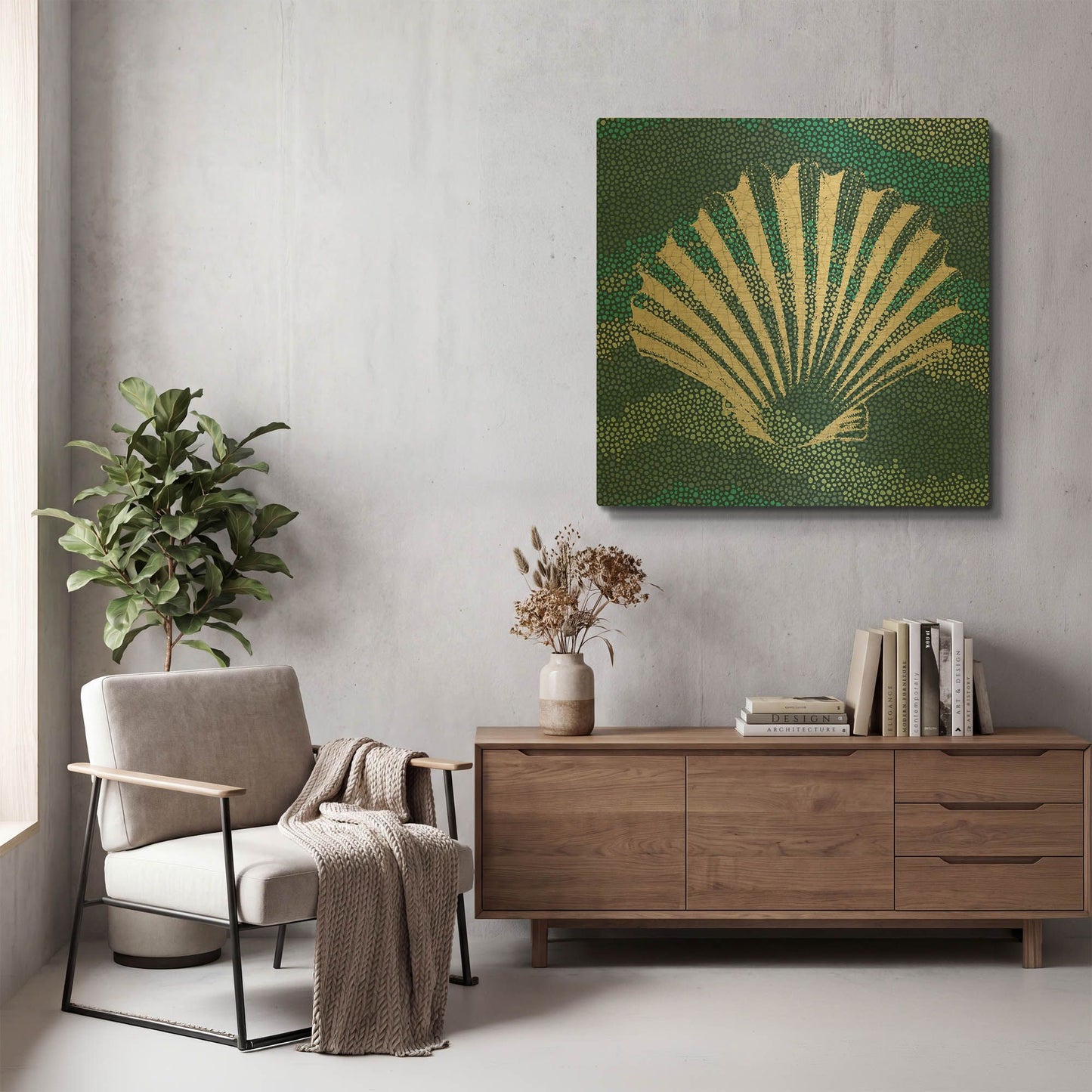 'Shell Whisper' By Wild Apple Portfolio Gold Metal Wall Art