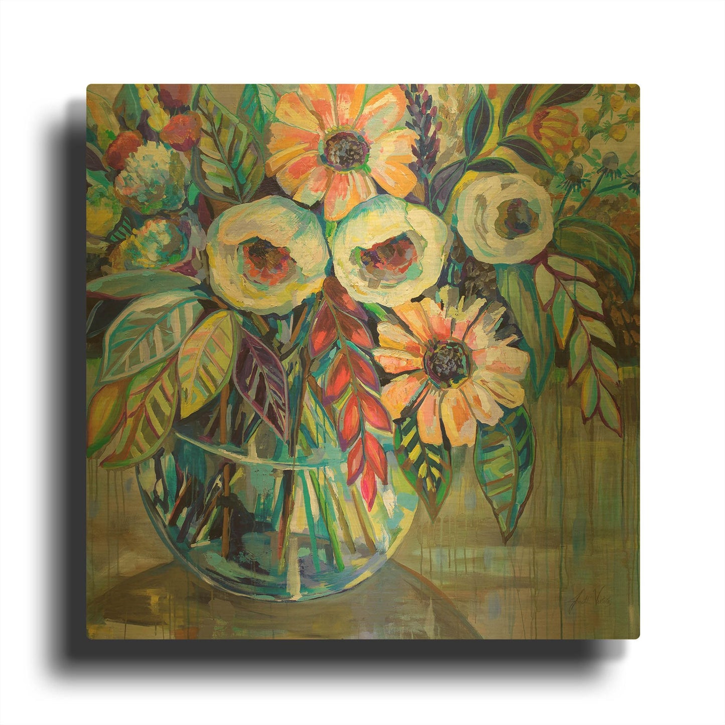 'Joy' By Jeanette Vertentes Gold Metal Wall Art