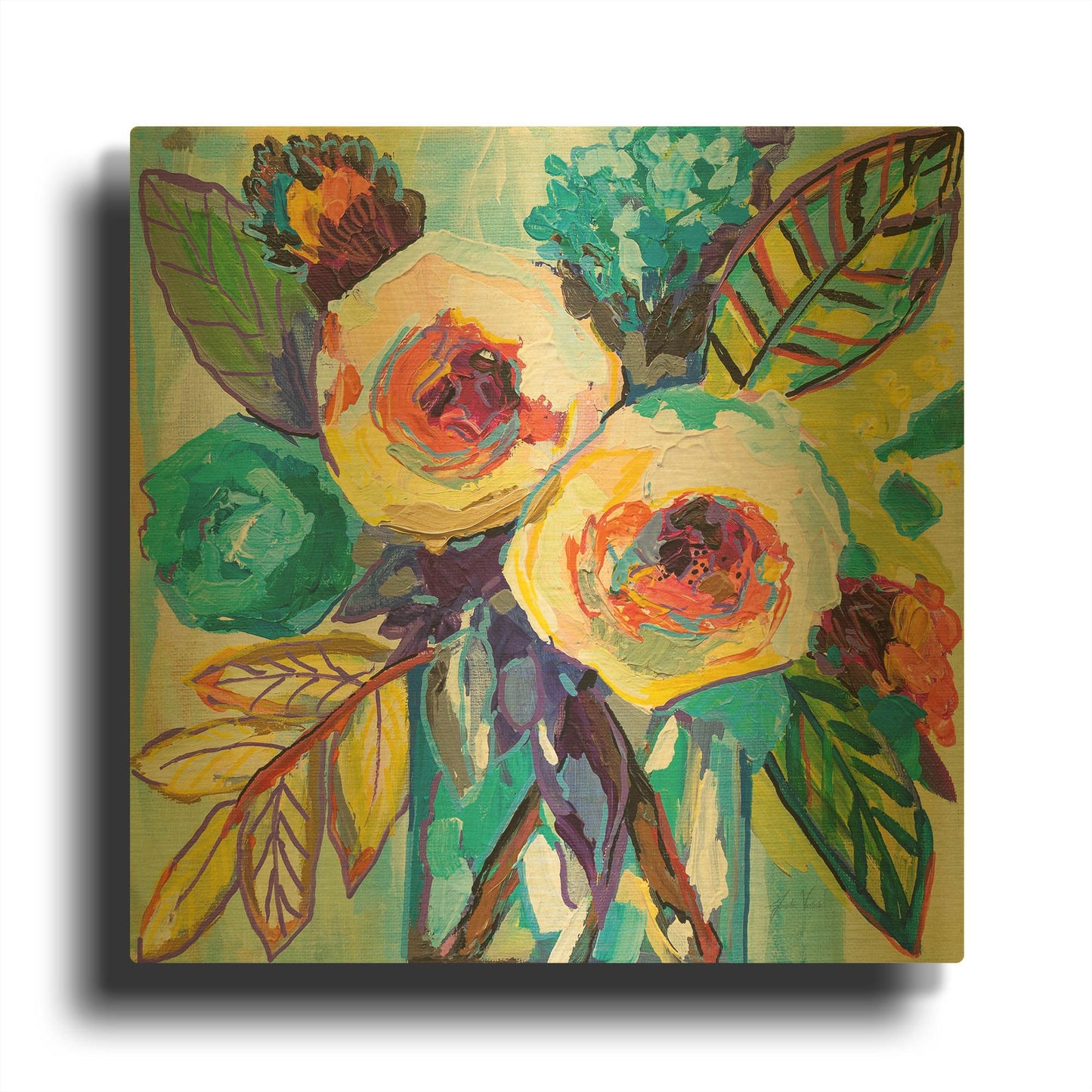 'Bahamas Morning' By Jeanette Vertentes Gold Metal Wall Art