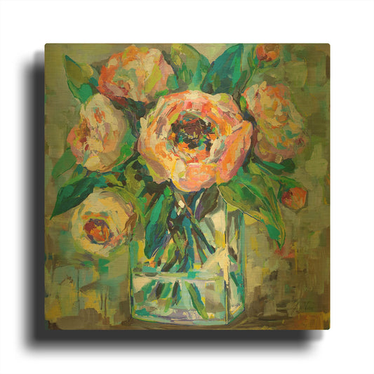 'Pink' By Jeanette Vertentes Gold Metal Wall Art