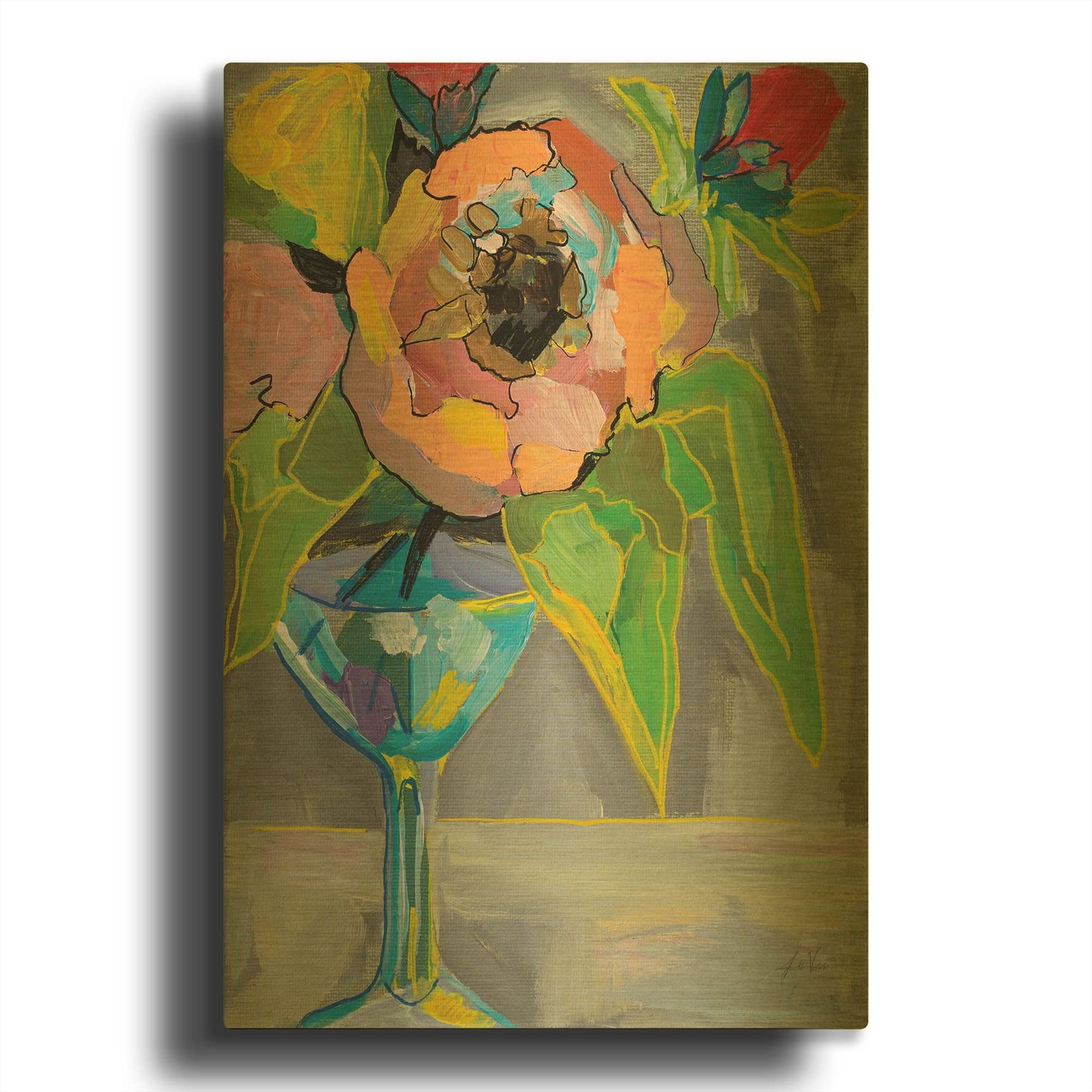 'Half Fun' By Jeanette Vertentes Gold Metal Wall Art
