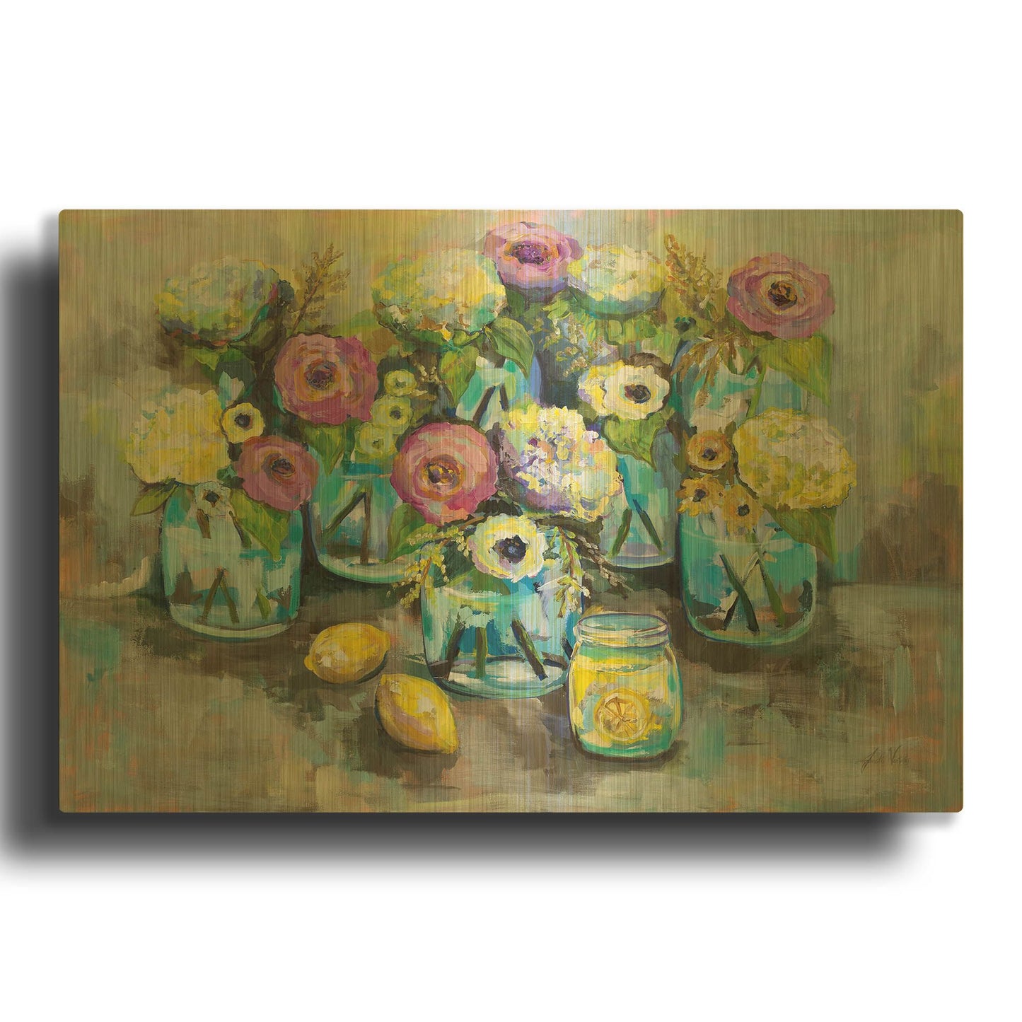 'When Life Gives You Lemons' By Jeanette Vertentes Gold Metal Wall Art