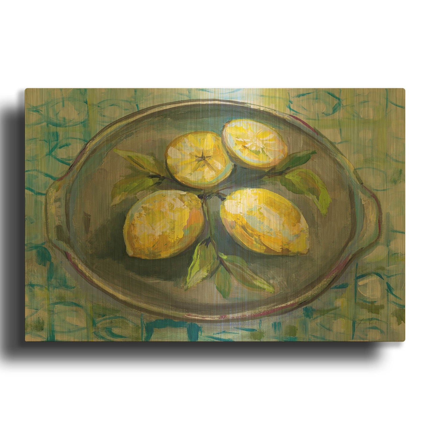 'Lemons' By Jeanette Vertentes Gold Metal Wall Art