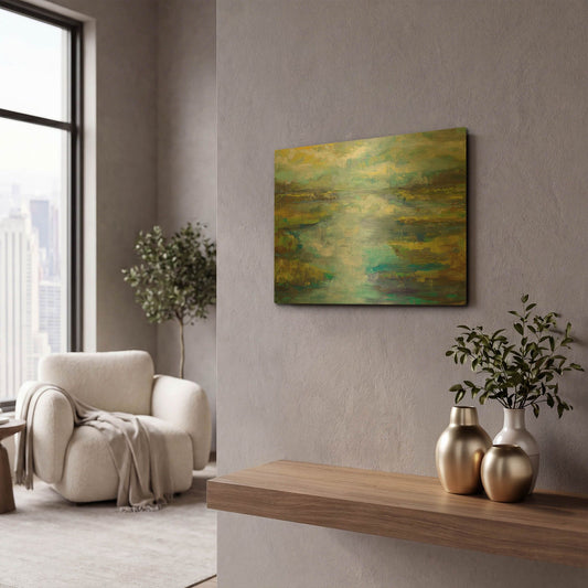 'Quietude' By Jeanette Vertentes Gold Metal Wall Art