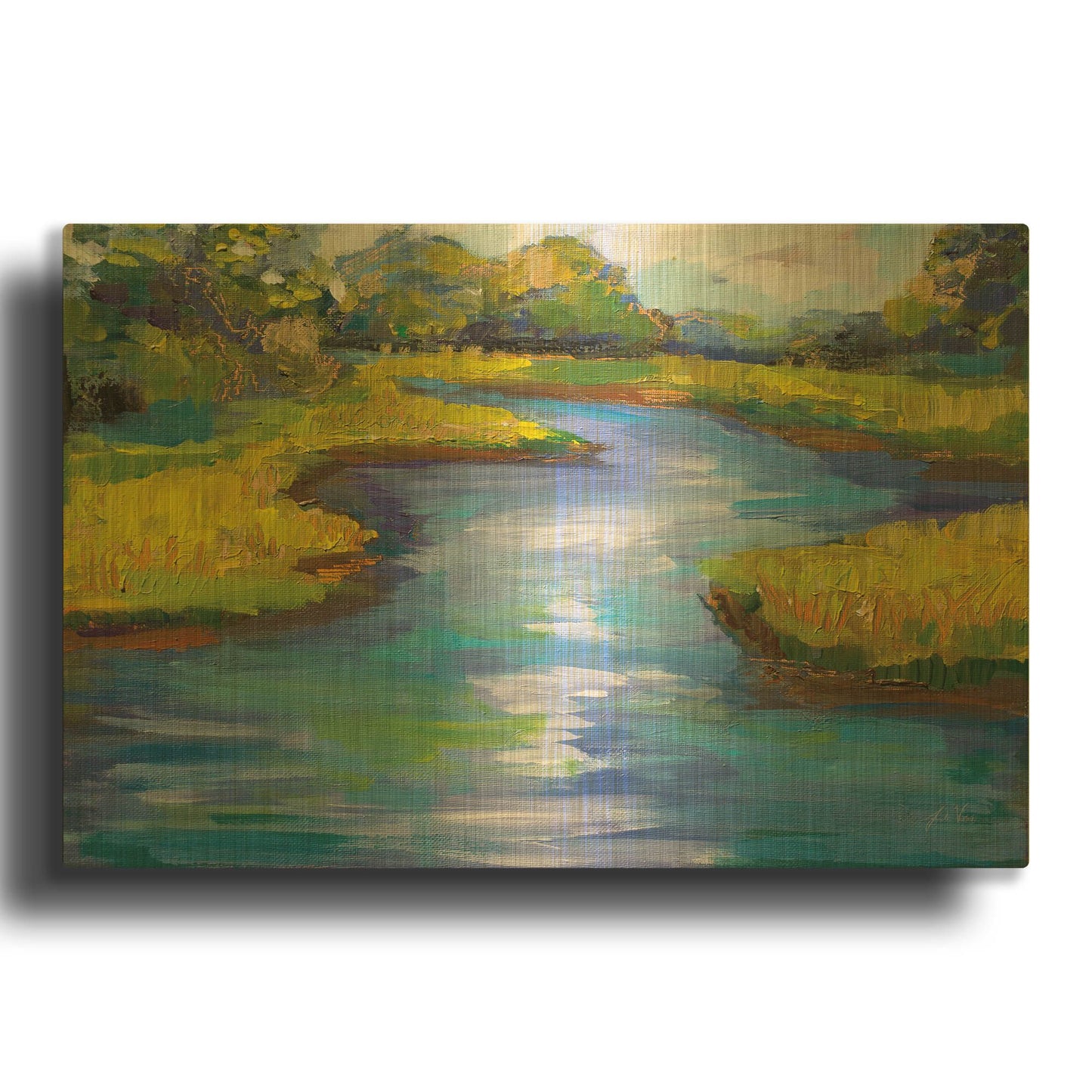 'Barn Island' By Jeanette Vertentes Gold Metal Wall Art