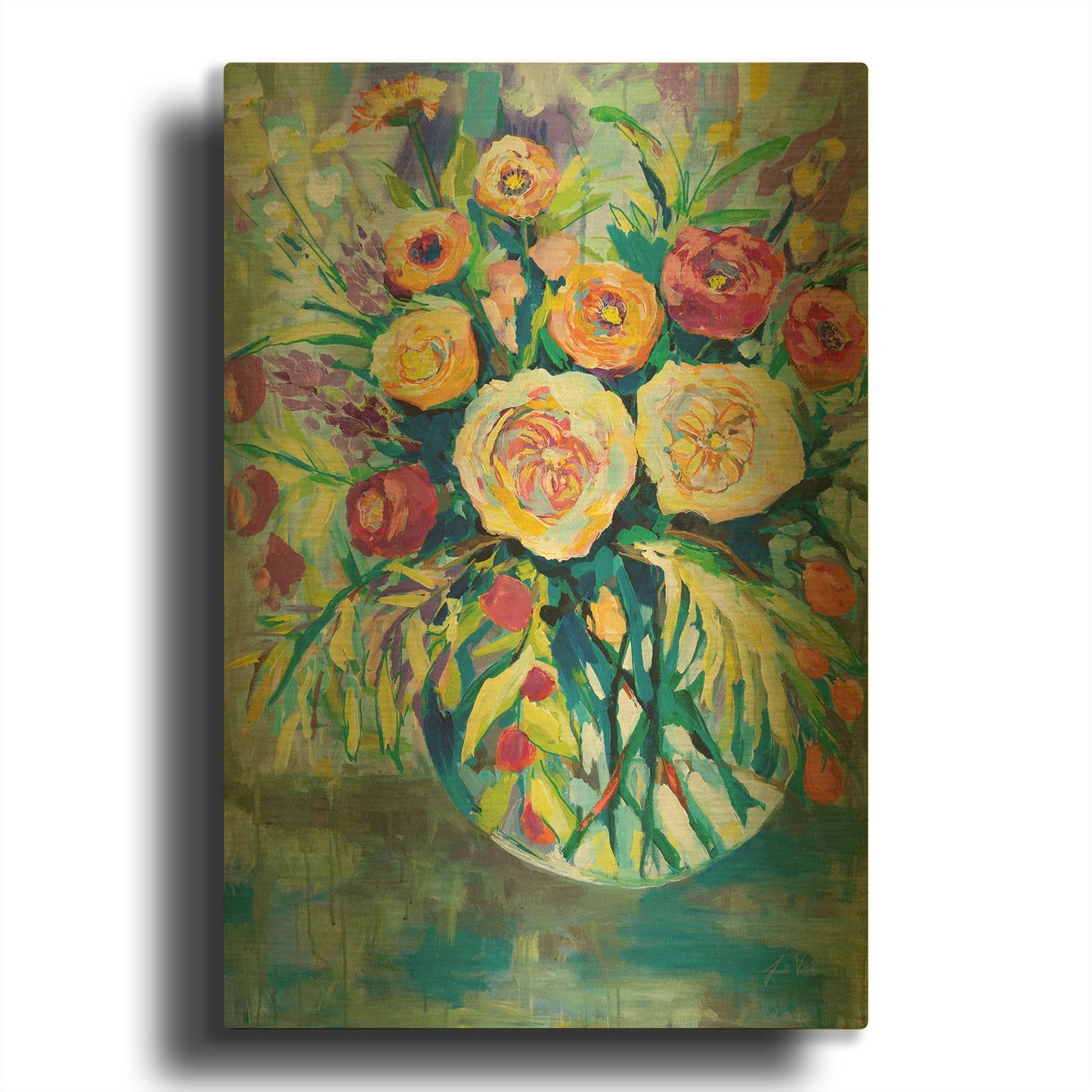 'Summer Joy' By Jeanette Vertentes Gold Metal Wall Art
