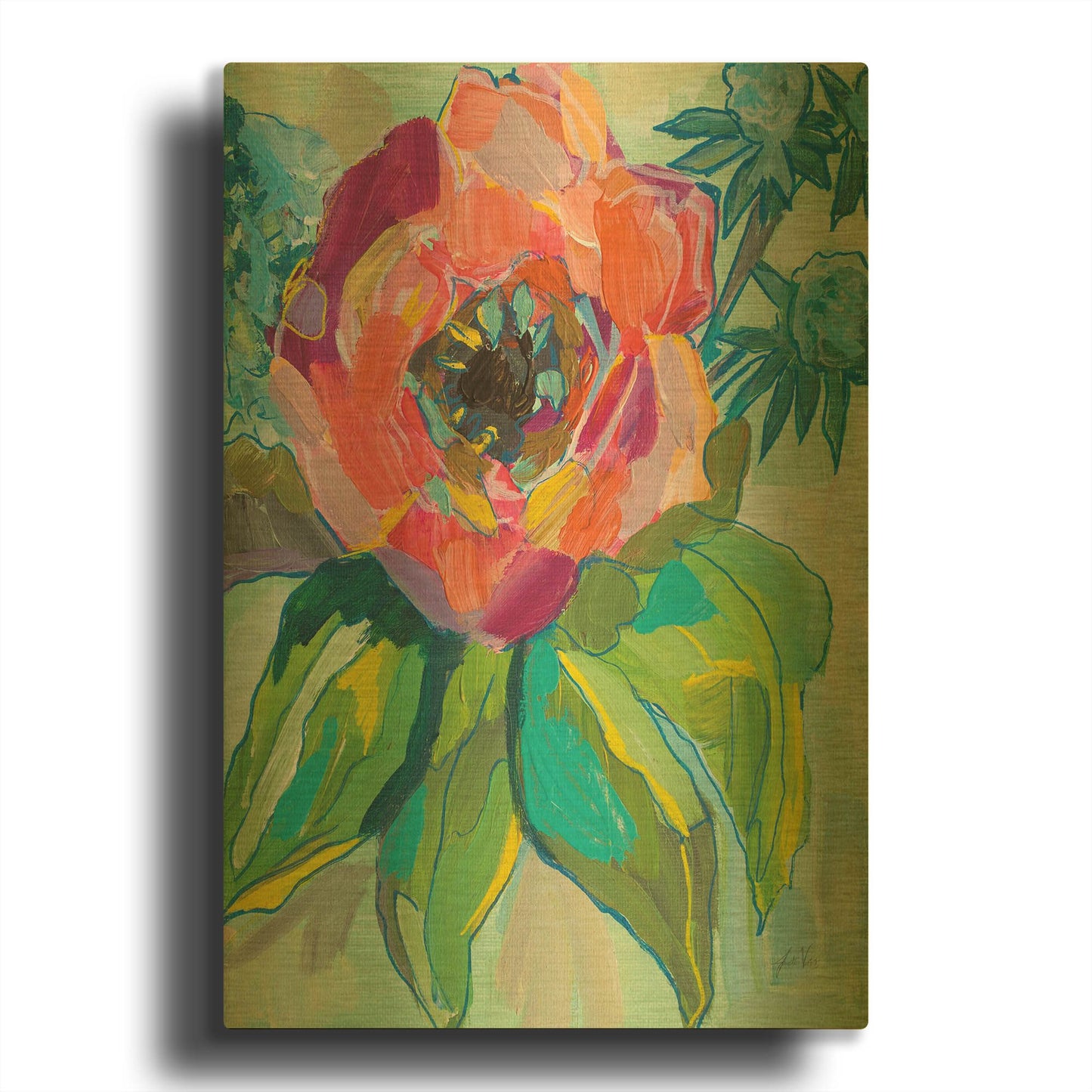 'Poppy' By Jeanette Vertentes Gold Metal Wall Art