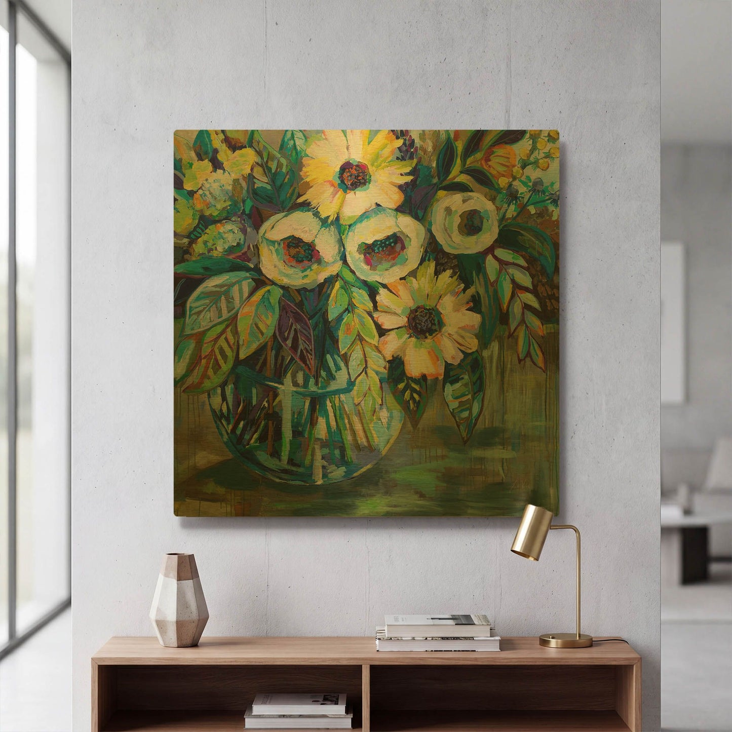 'Blue Light' By Jeanette Vertentes Gold Metal Wall Art