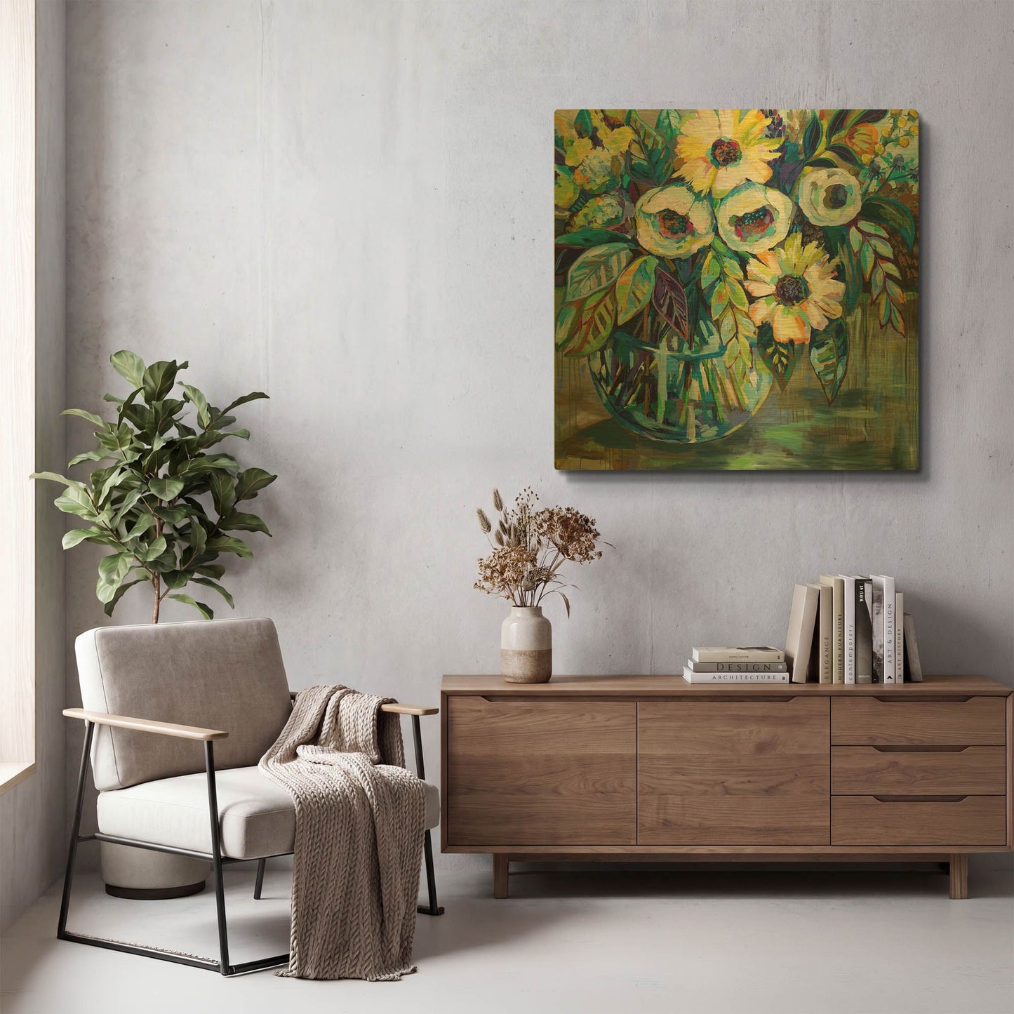 'Blue Light' By Jeanette Vertentes Gold Metal Wall Art