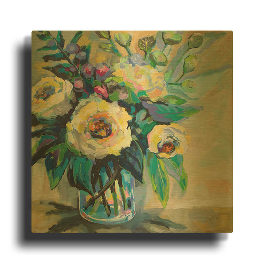 'Delighted' By Jeanette Vertentes Gold Metal Wall Art