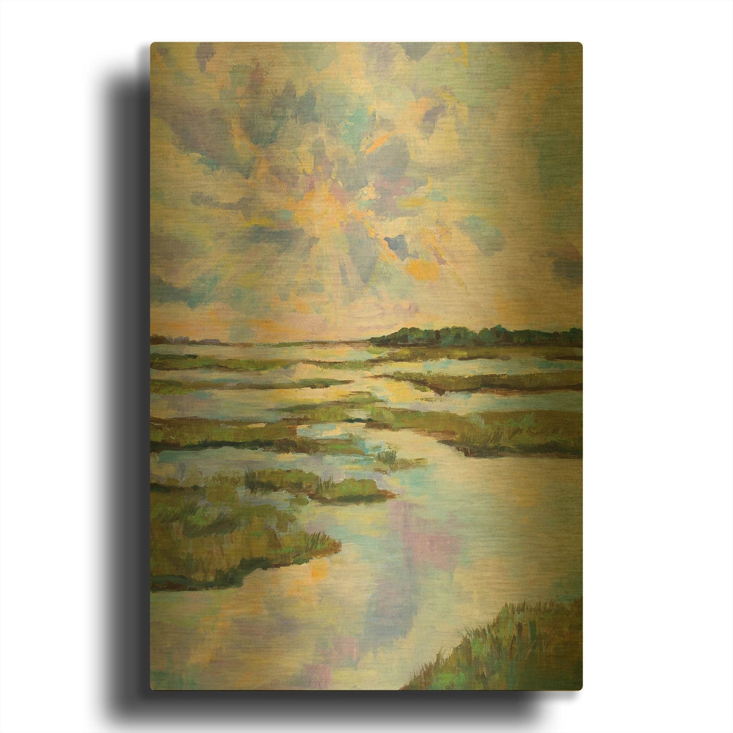 'Weekapaug' By Jeanette Vertentes Gold Metal Wall Art