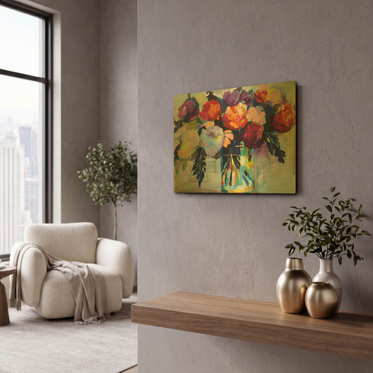 'Birthday Celebration' By Jeanette Vertentes Gold Metal Wall Art