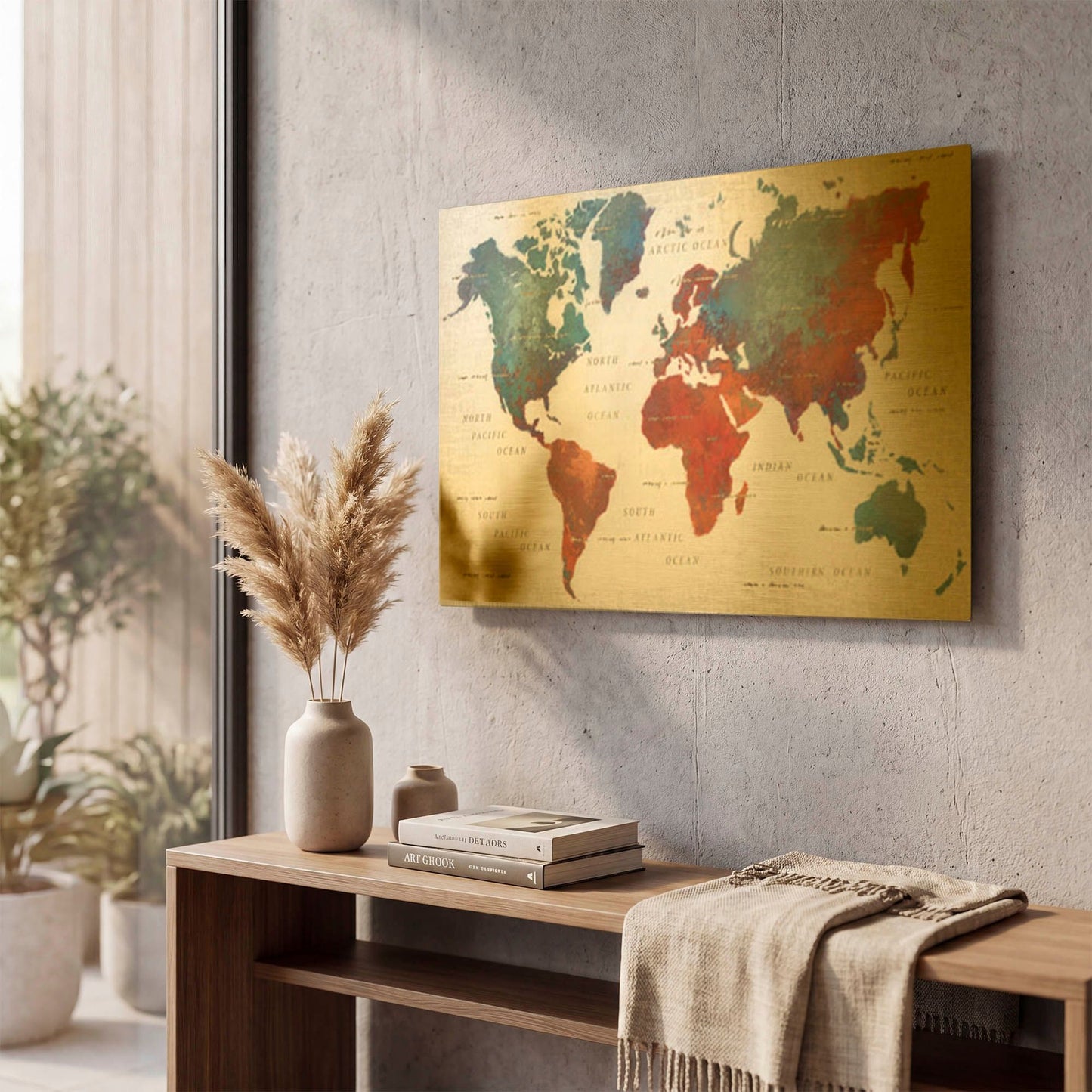 'Colorful World I' By James Wiens Gold Metal Wall Art