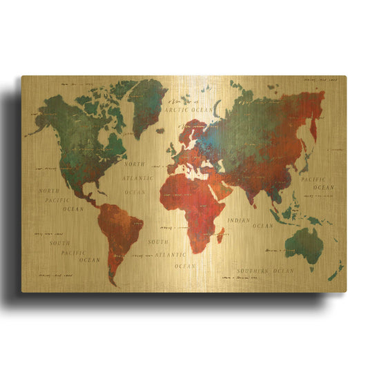 'Colorful World I' By James Wiens Gold Metal Wall Art