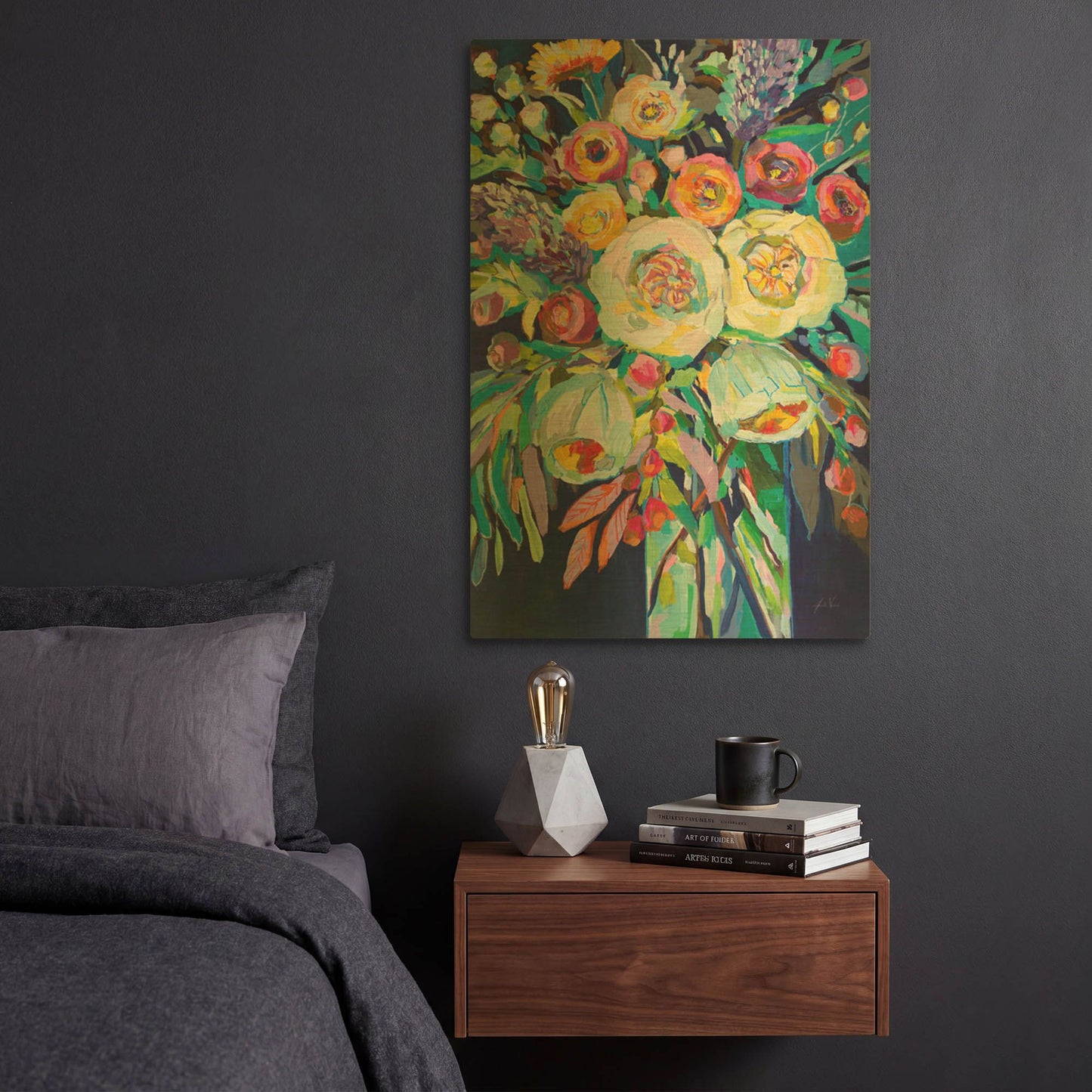 'Lilys Bouquet' By Jeanette Vertentes Gold Metal Wall Art