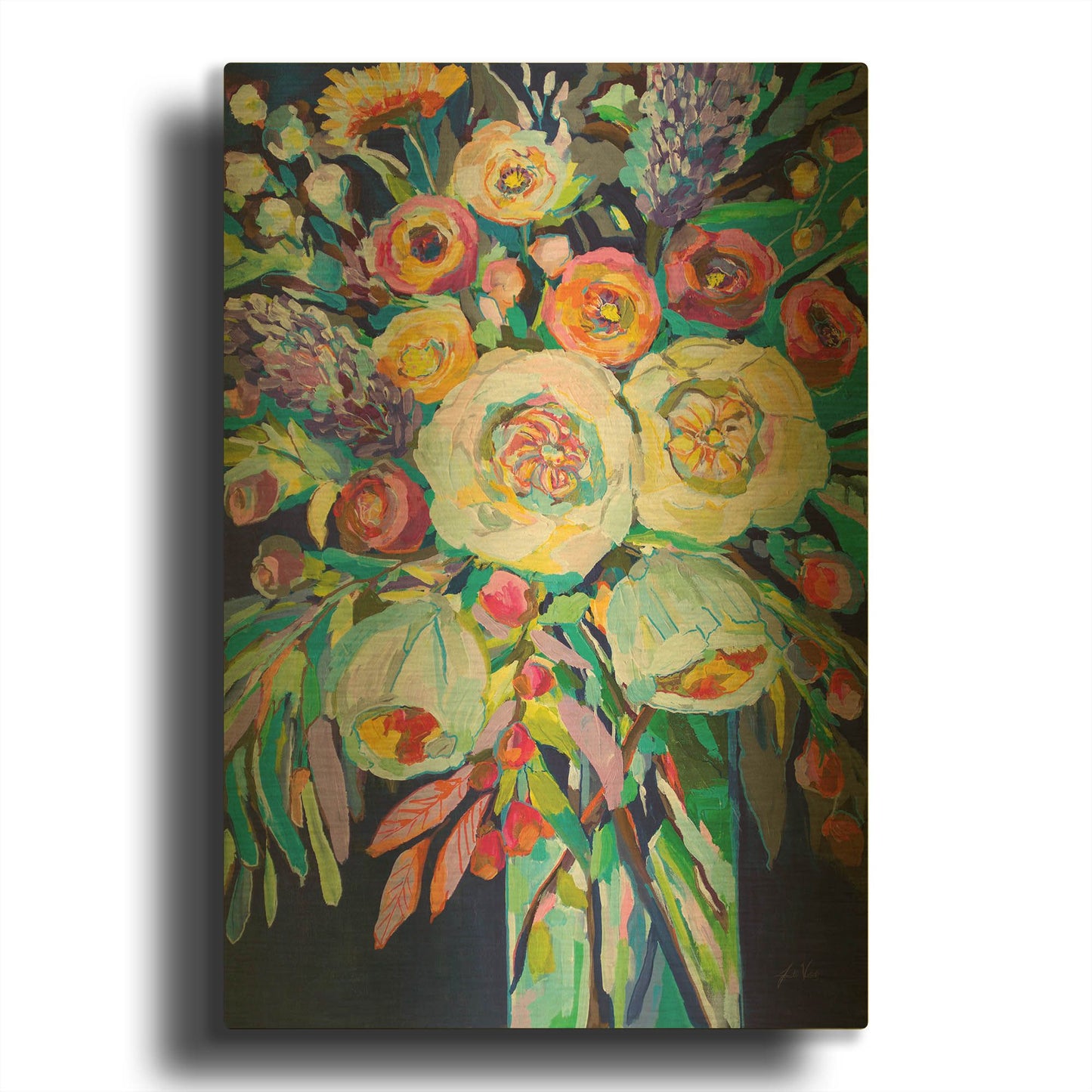 'Lilys Bouquet' By Jeanette Vertentes Gold Metal Wall Art