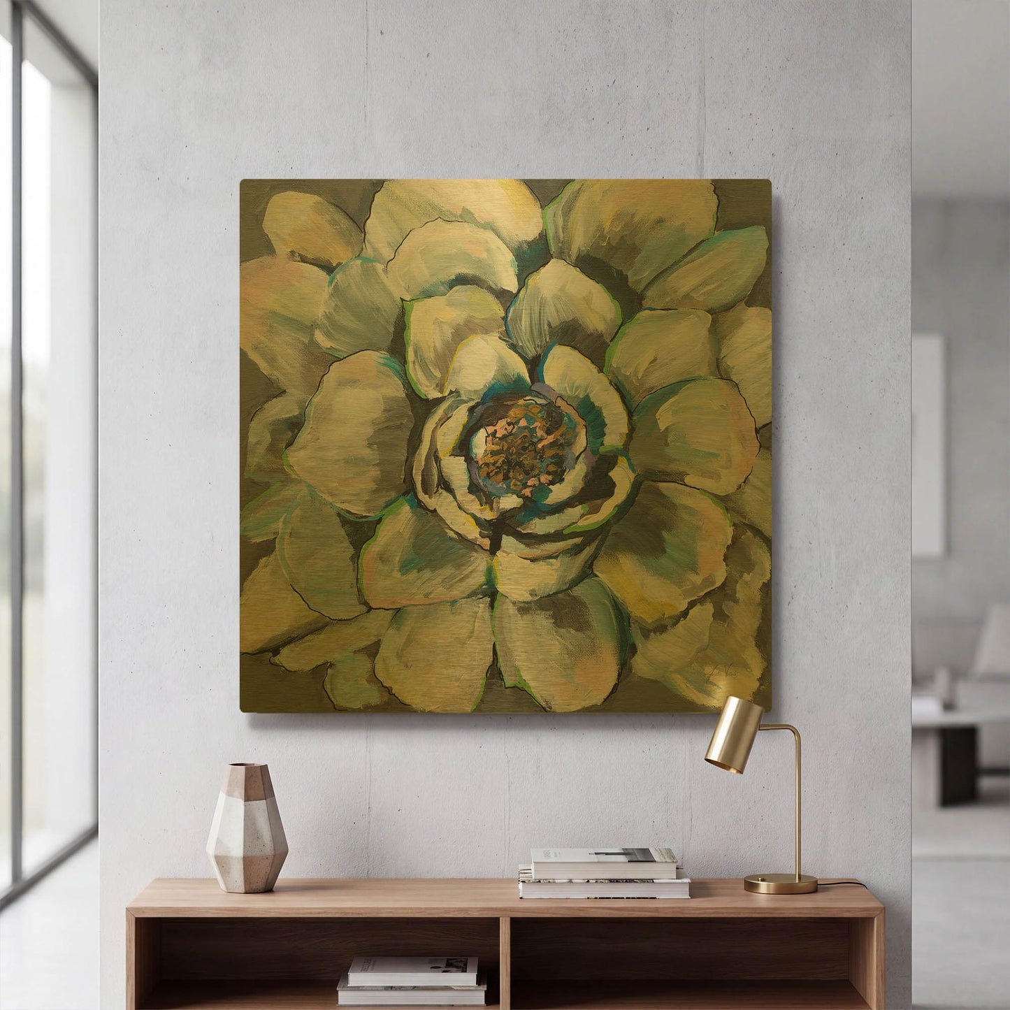 'Bloom III' By Jeanette Vertentes Gold Metal Wall Art