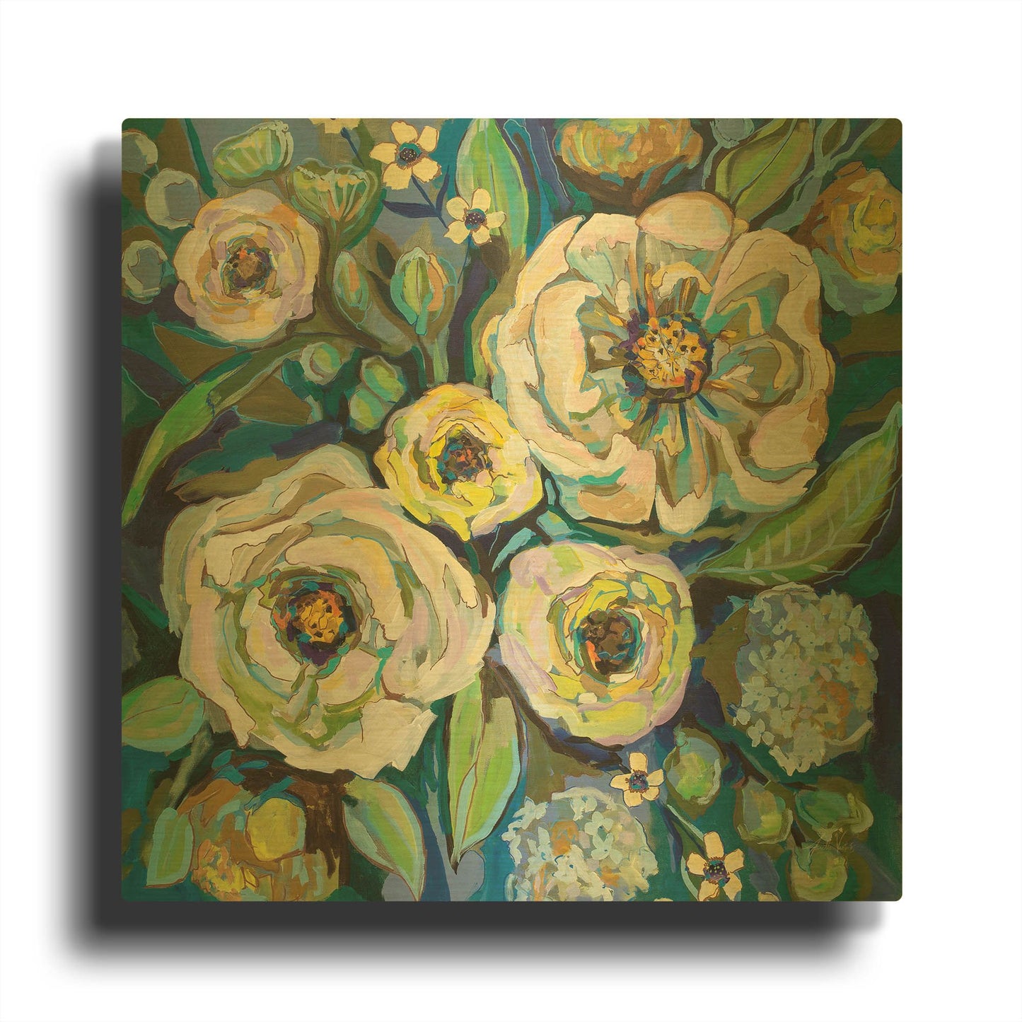 'Ocean House' By Jeanette Vertentes Gold Metal Wall Art