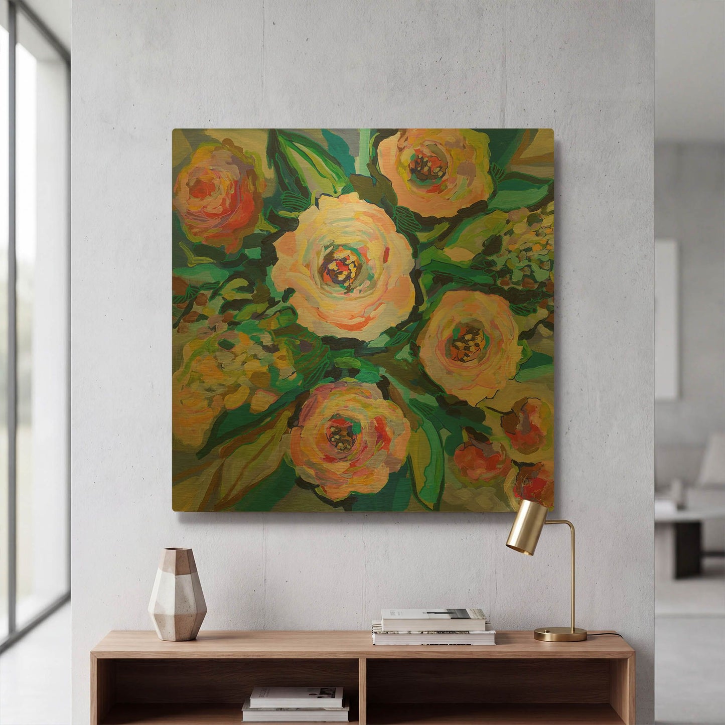 'Garden View' By Jeanette Vertentes Gold Metal Wall Art